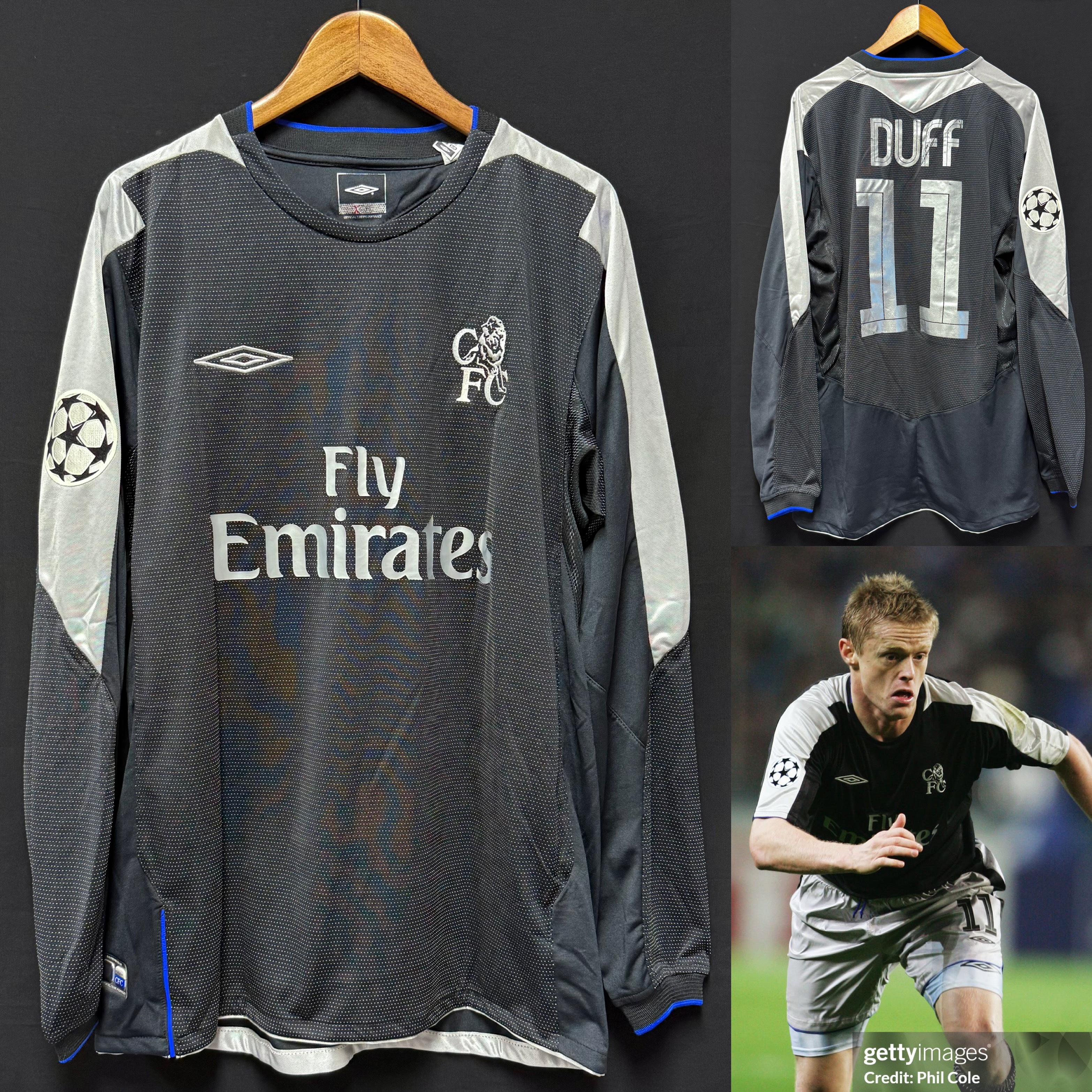 Chelsea 2004-2005 Umbro L/S Away Shirt #11 DUFF