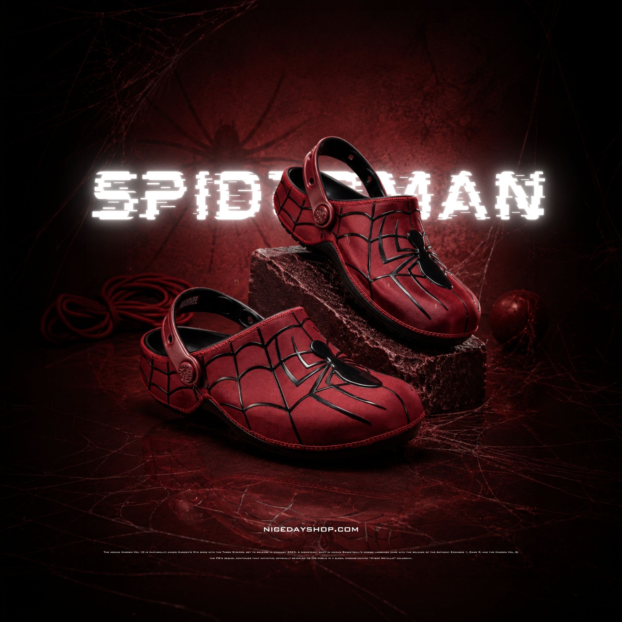 NICEDAY 代購 Crocs Classic x 蜘蛛人 Crush 洞洞鞋 厚底 踩屎感 重生日 蜘蛛 spiderman 211489-90H