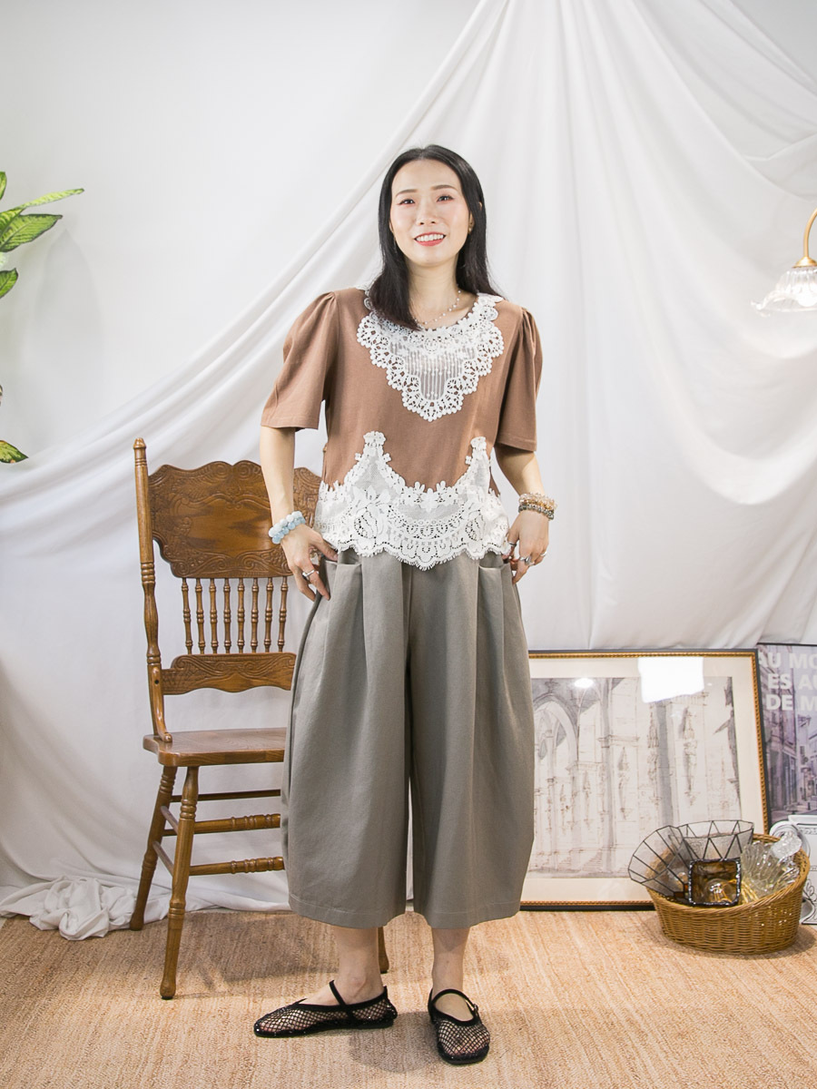 領位 下擺lace • cotton料TOP