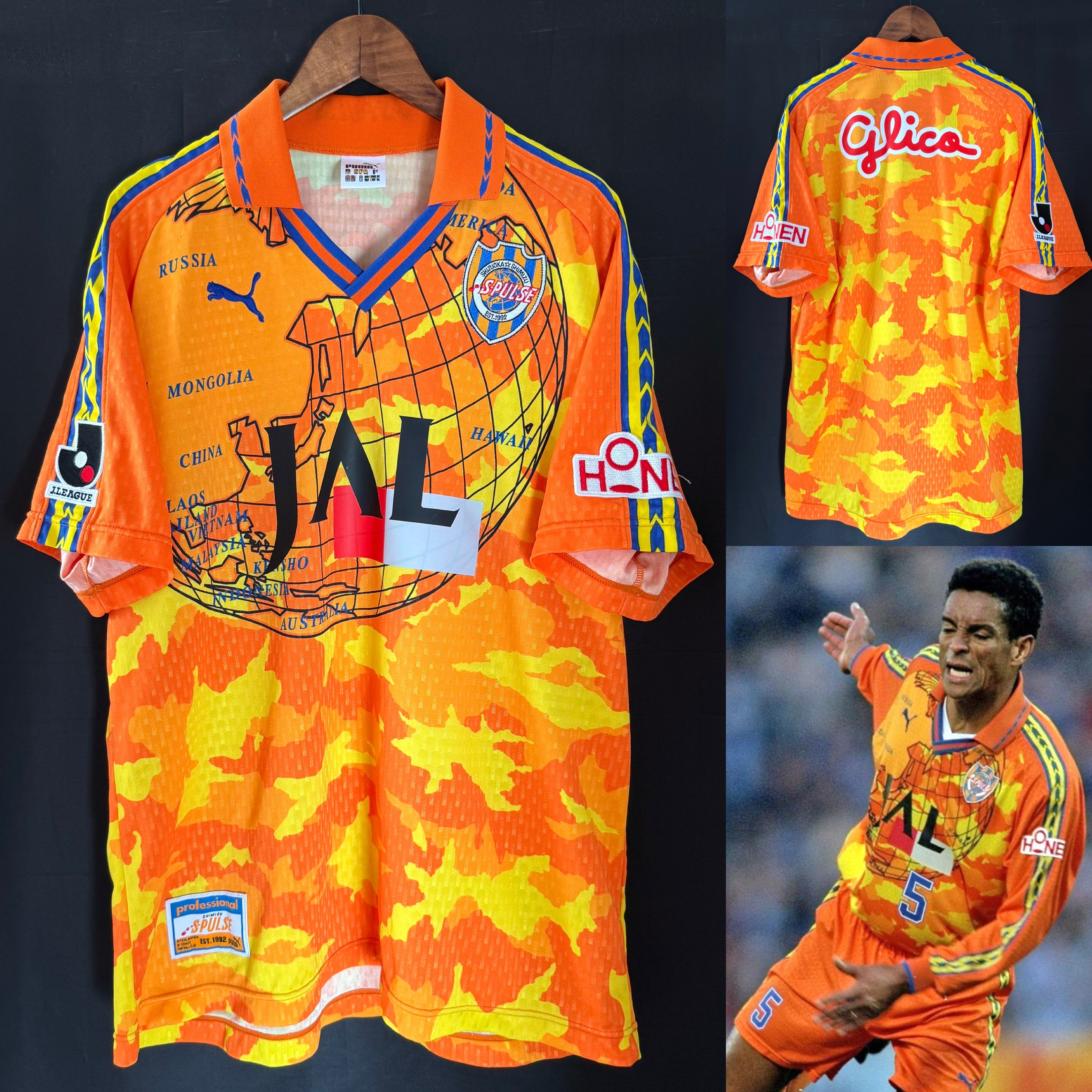Shimizu S Pulse 1999 Puma World Map Home Shirt