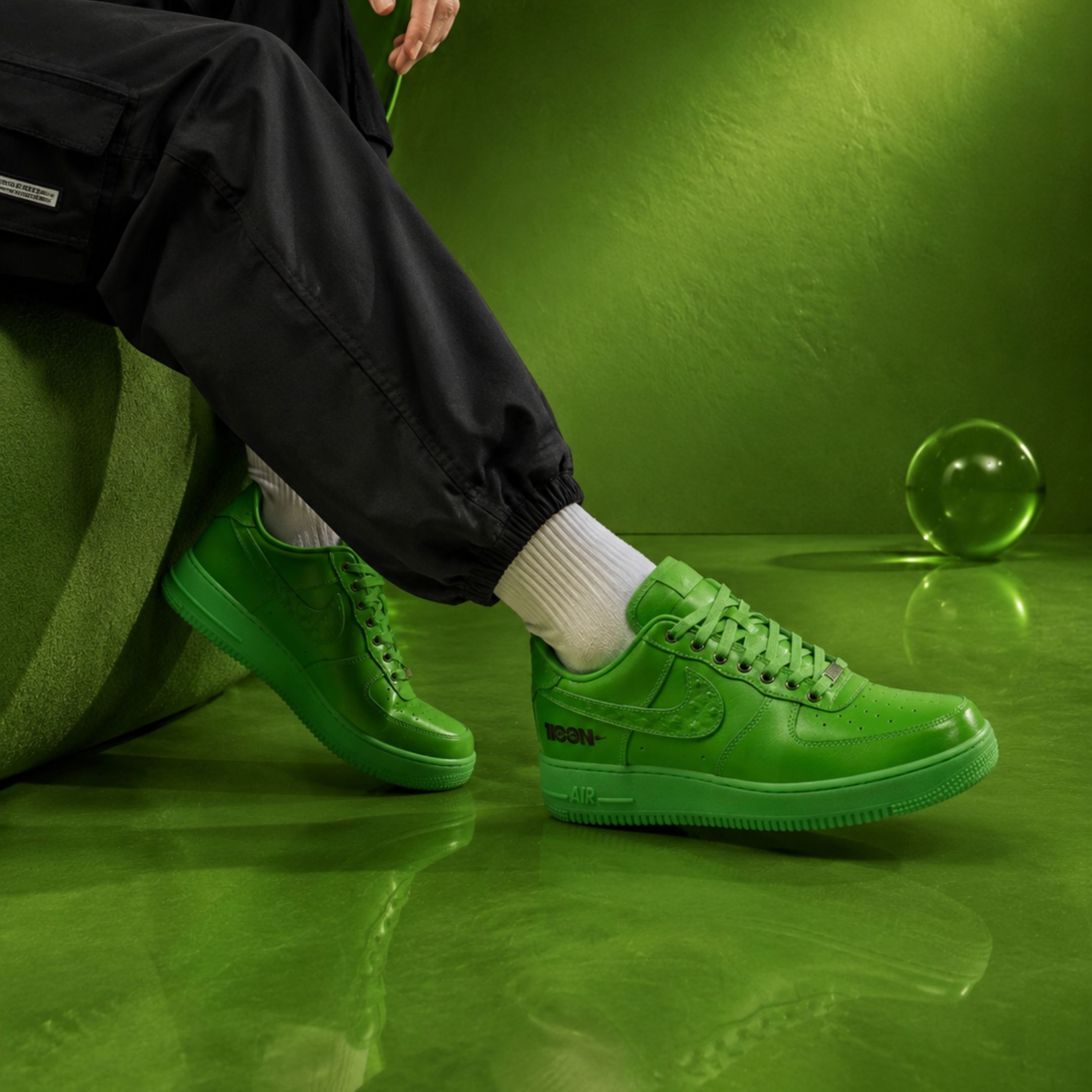 NICEDAY 代購 Nike Air Force 1 綠 綠魔 iCON 青蘋果綠 亮面 漆皮 草綠 IV6822-399