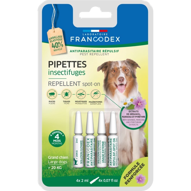 Francodex 天然驅蝨滴劑．大型犬專用4pcs