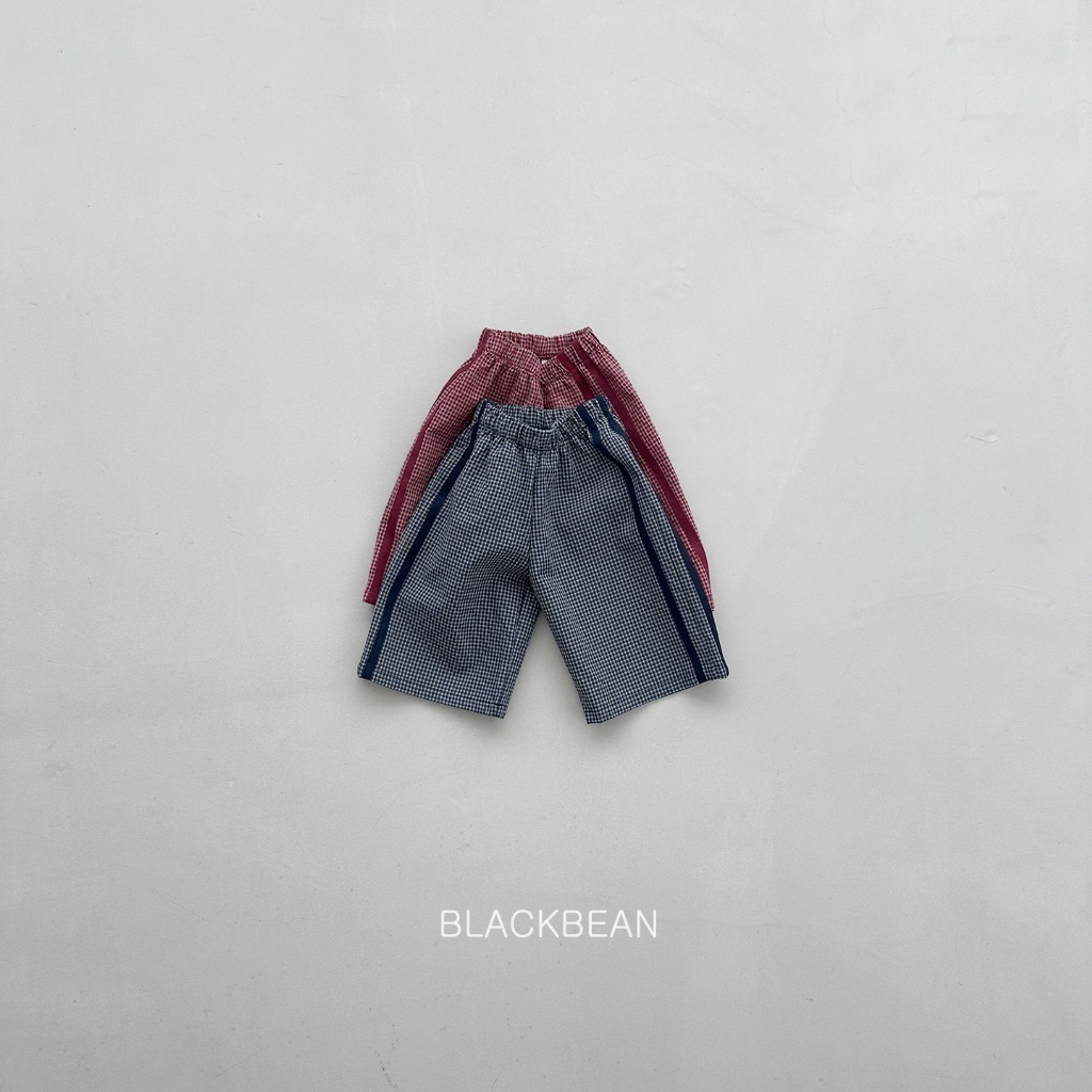 正韓秋BLACKBEAN 嫩嬰/小童兩色方格線條運動褲