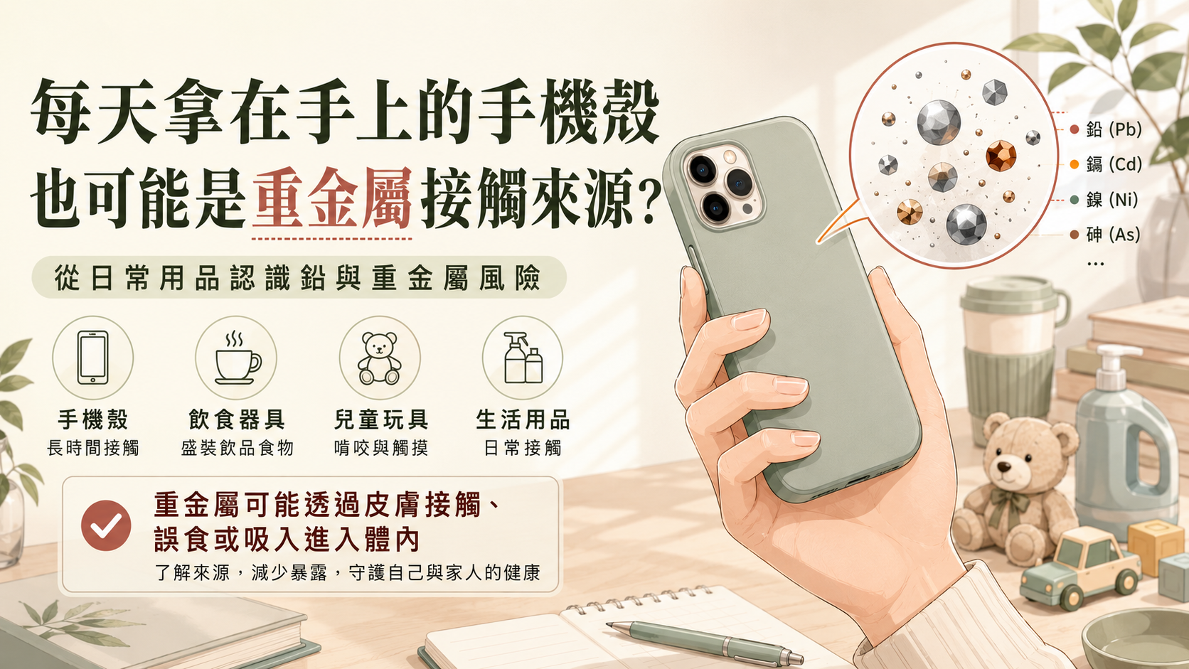 手機殼與重金屬接觸風險