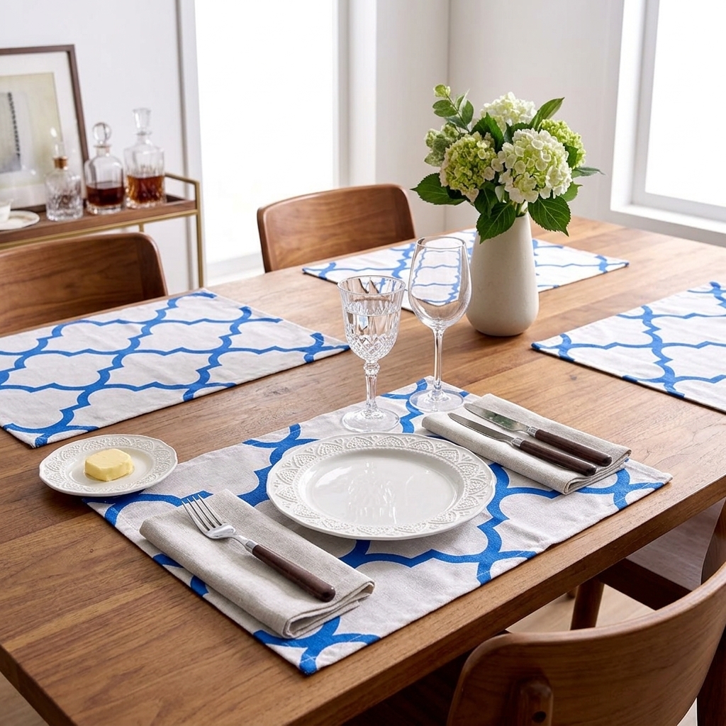 European-Style Cotton-Linen Fabric Placemat