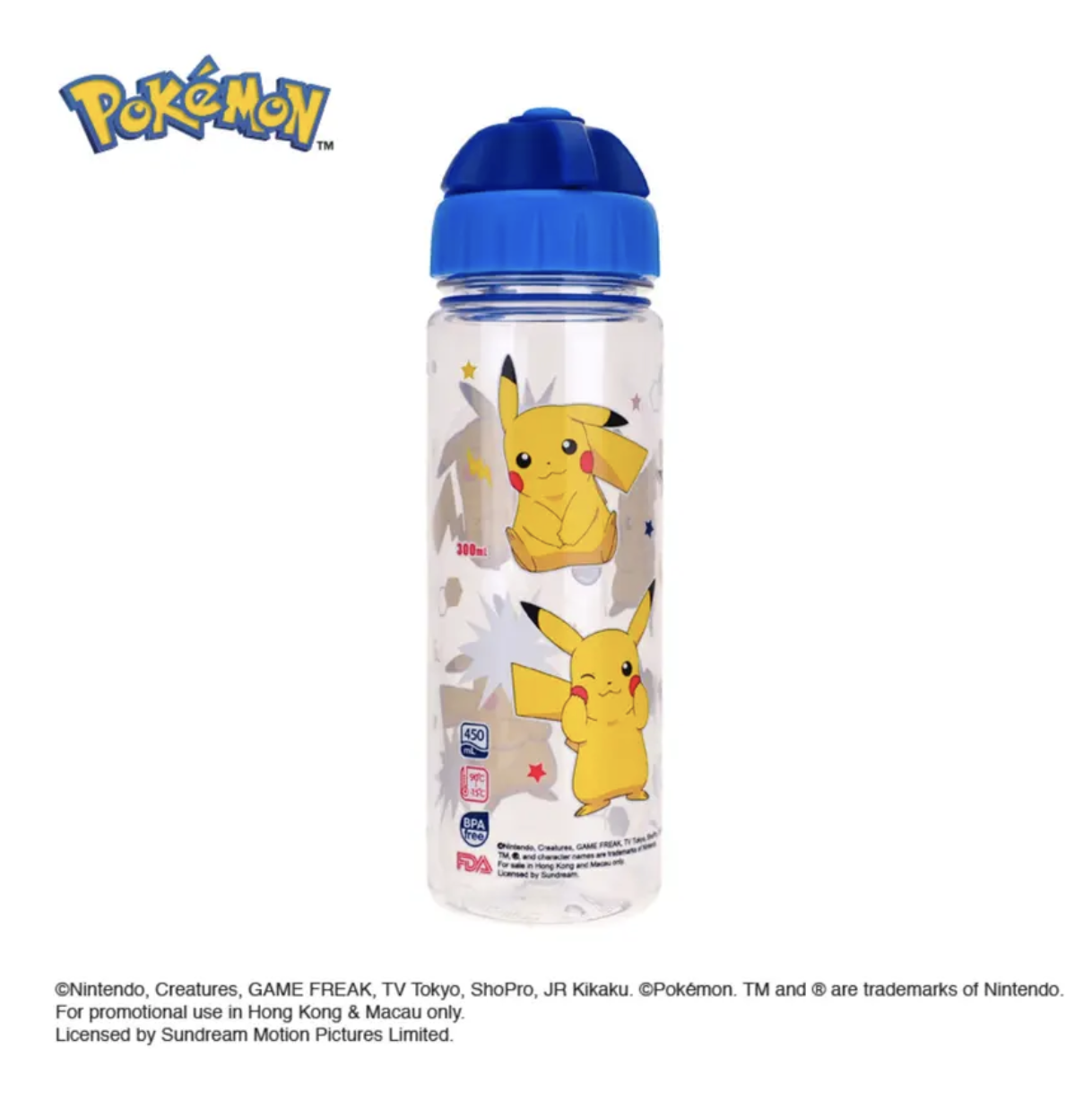 Pokemon 450ml BPA Free 膠水樽-2開口設計 PKM-5961-3
