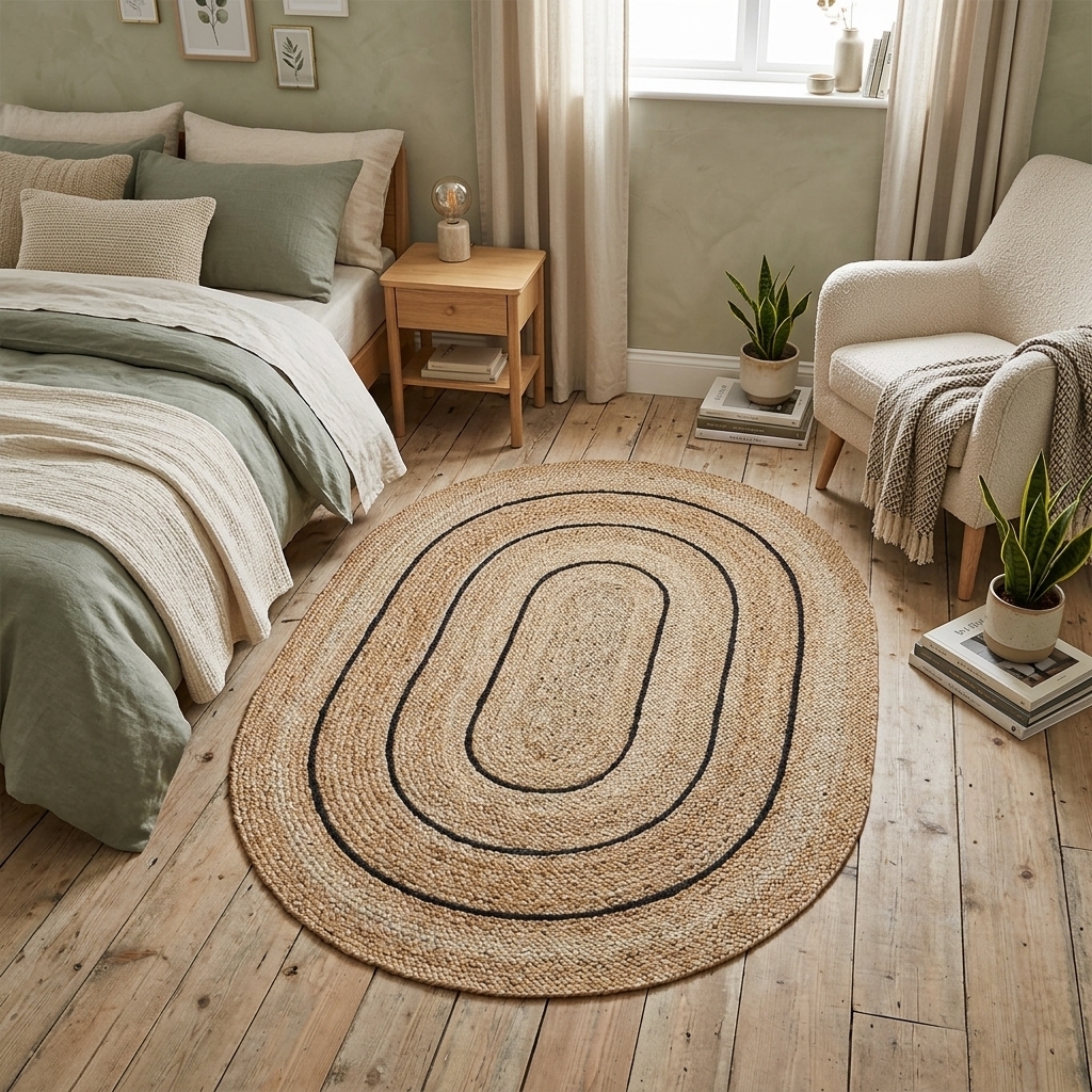 Japanese Aesthetic Jute Woven Rug