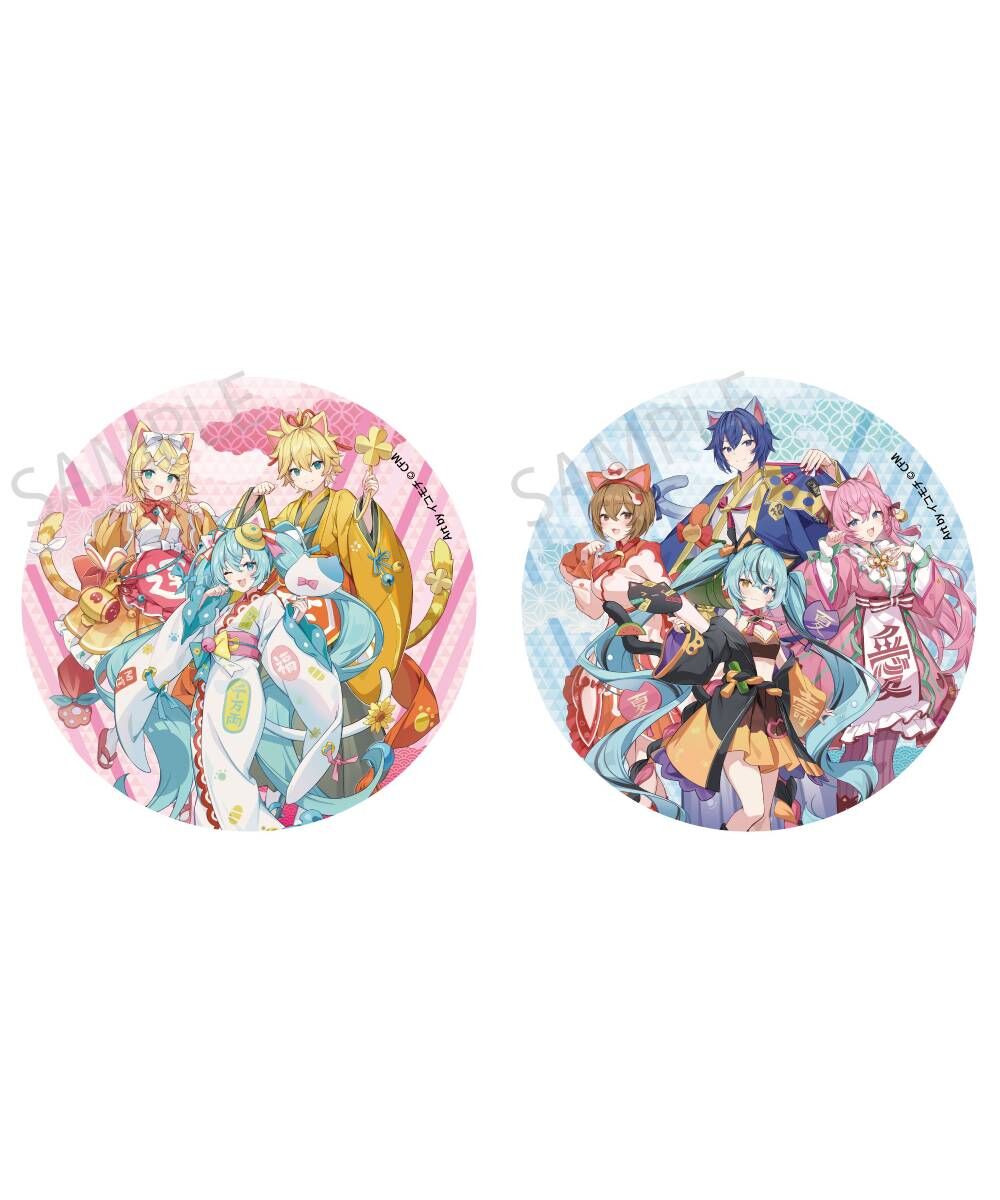 預購-「初音未來×招財貓×盛夏的熊谷」 Mega徽章立牌 系列 Art by イコモチ【日本進口精品】
