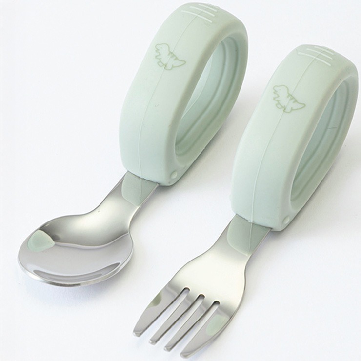 DAILY LINE 幼童矽膠餐具-淺綠色