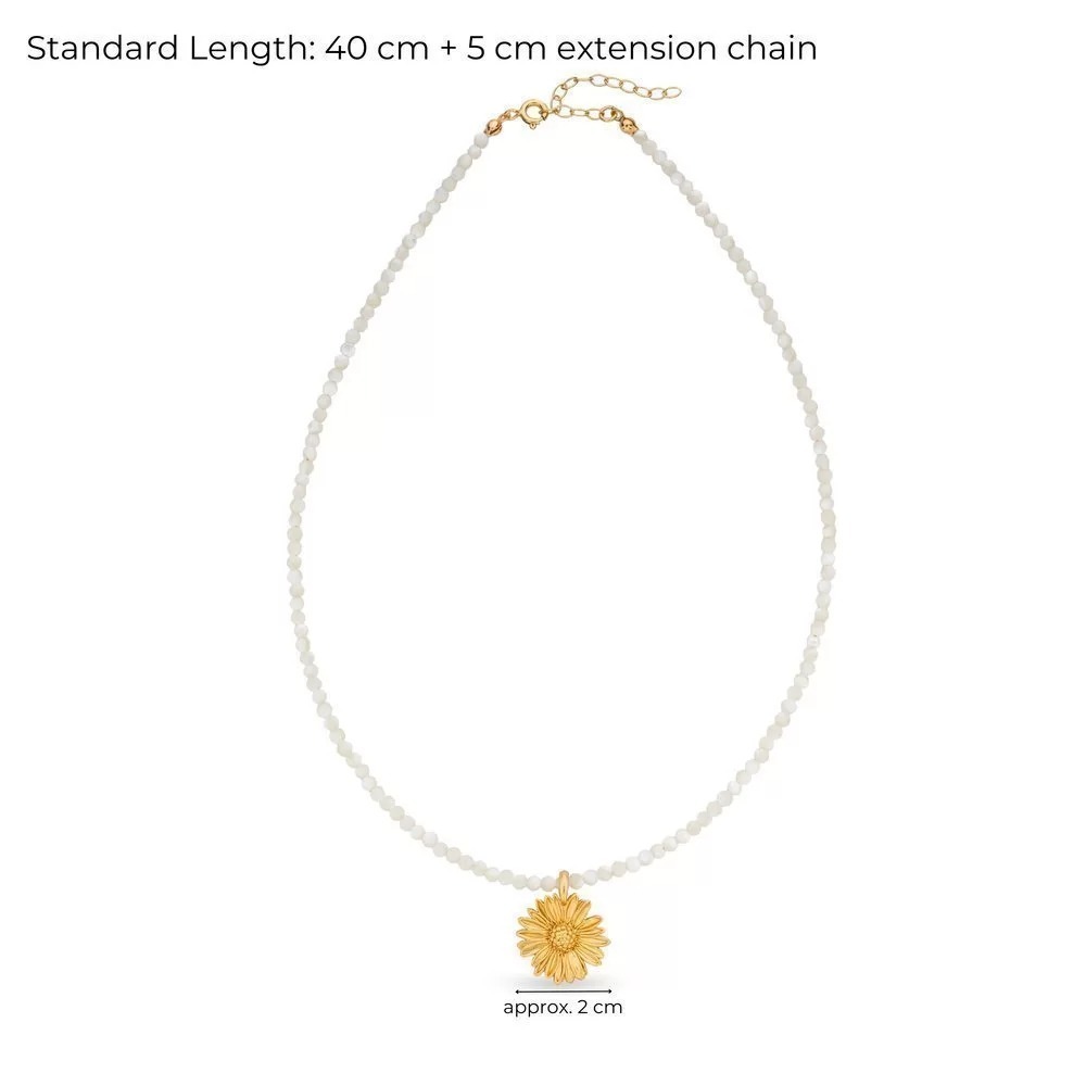 1TA0530-200 [THALLO] Daisy Field Daisy Pendant Layer 24K Gold Vermeil On Sterling Silver White #s681b (A-LX-E)