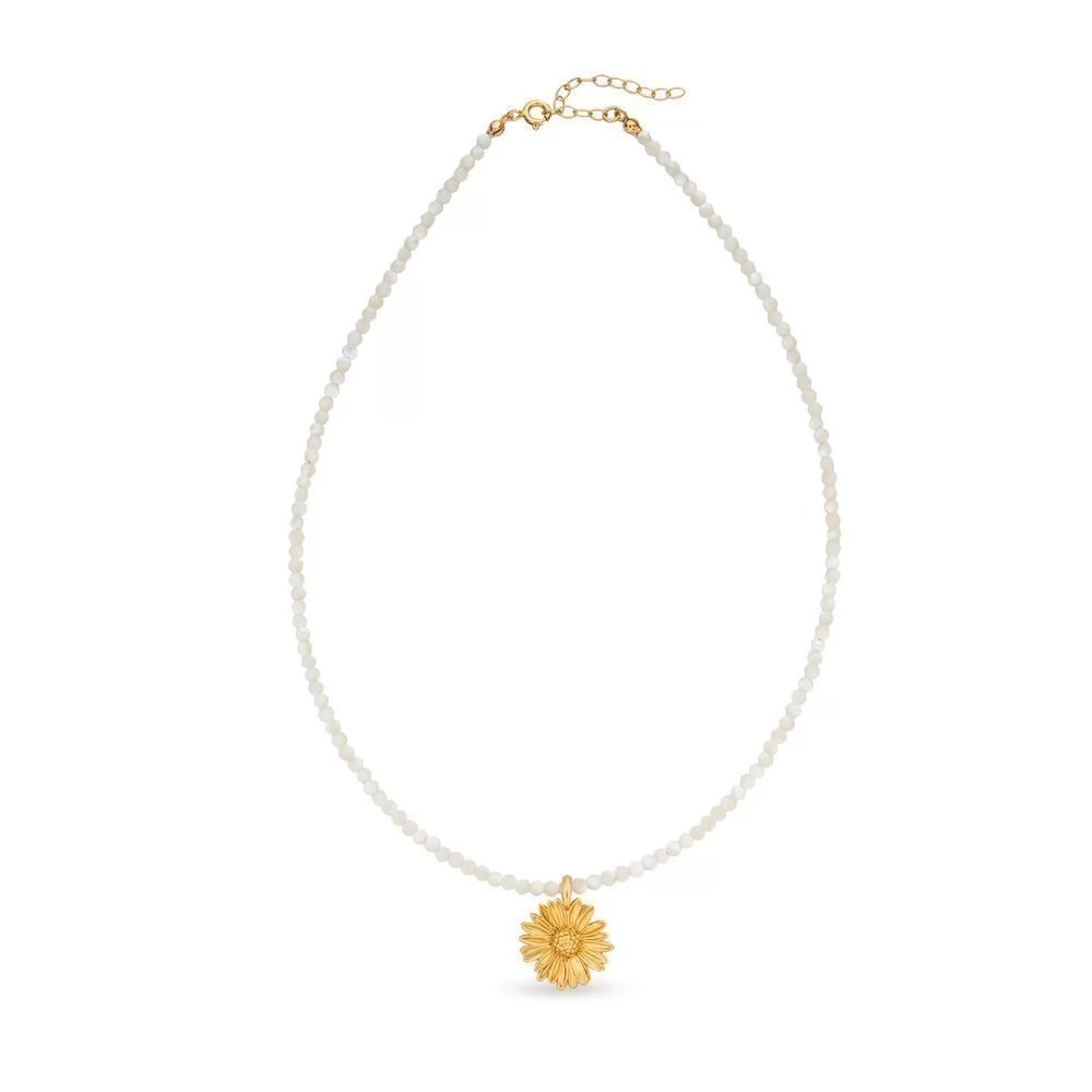 1TA0530-200 [THALLO] Daisy Field Daisy Pendant Layer 24K Gold Vermeil On Sterling Silver White #s681b (A-LX-E)