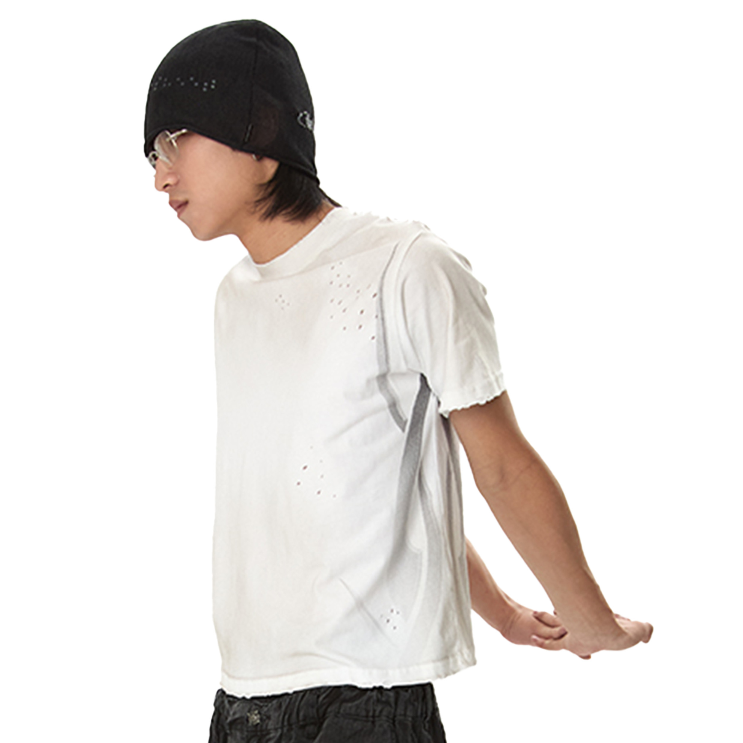 JOBDATASHEET Distressed Printed Slim Fit Short Sleeve Tee [D41]