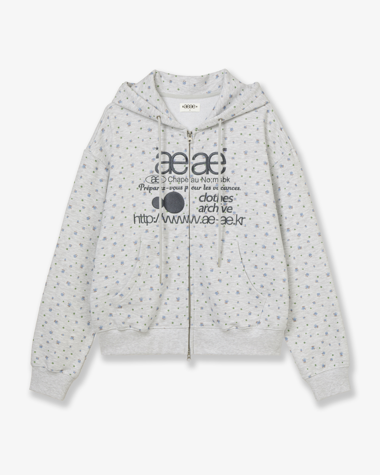 WEB LOGO FLOWER HOOD ZIP UP