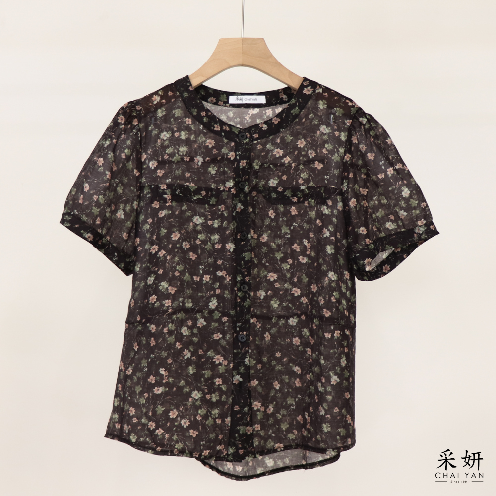 小碎花短袖襯衫