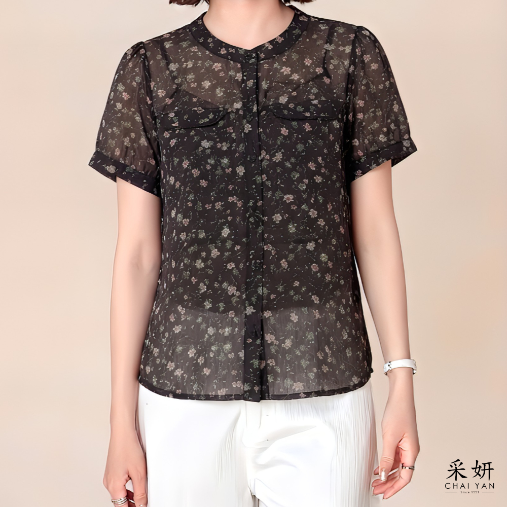 小碎花短袖襯衫