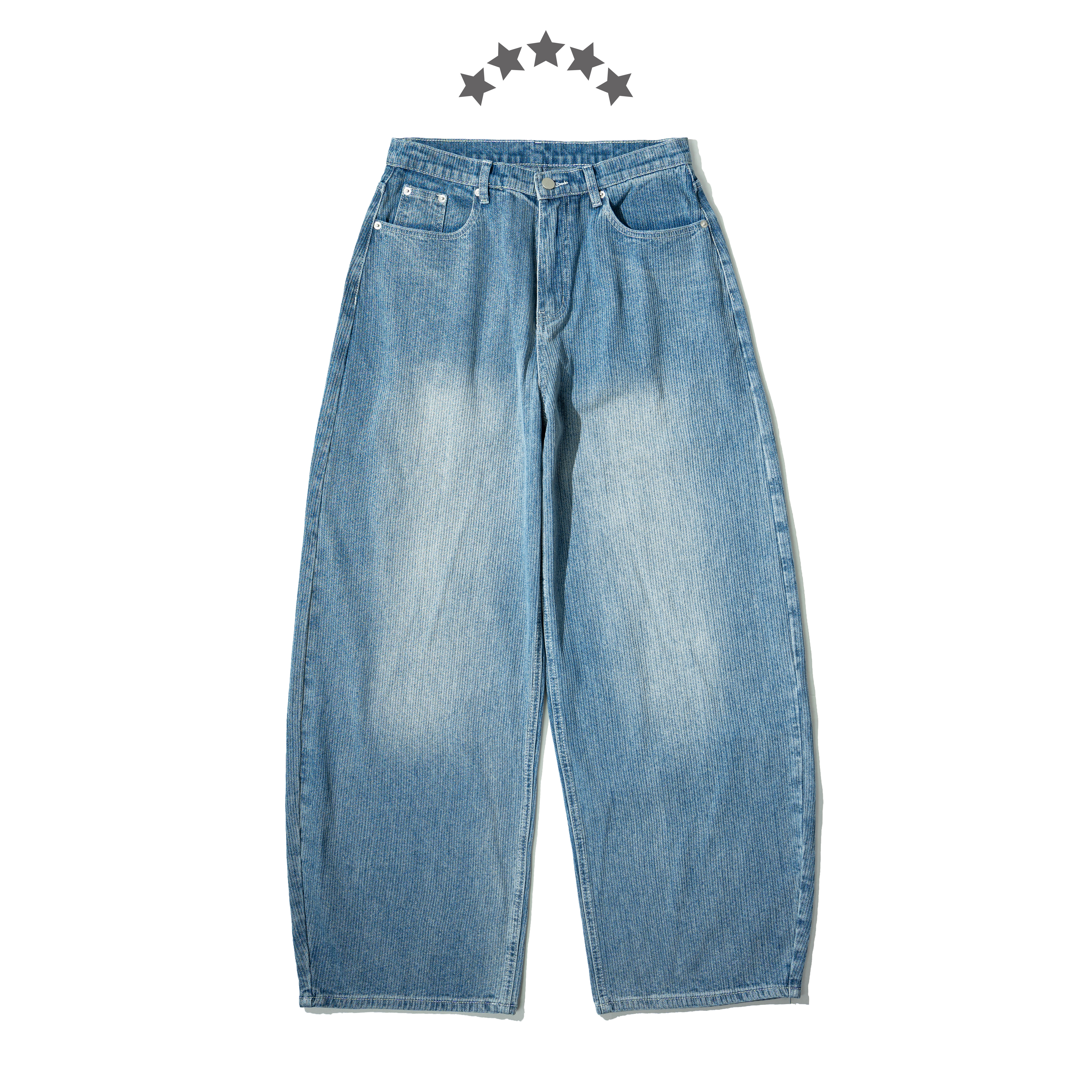 Pinstripes Straight Denim Jeans 細紋條坑 直筒牛仔長褲 [K133]