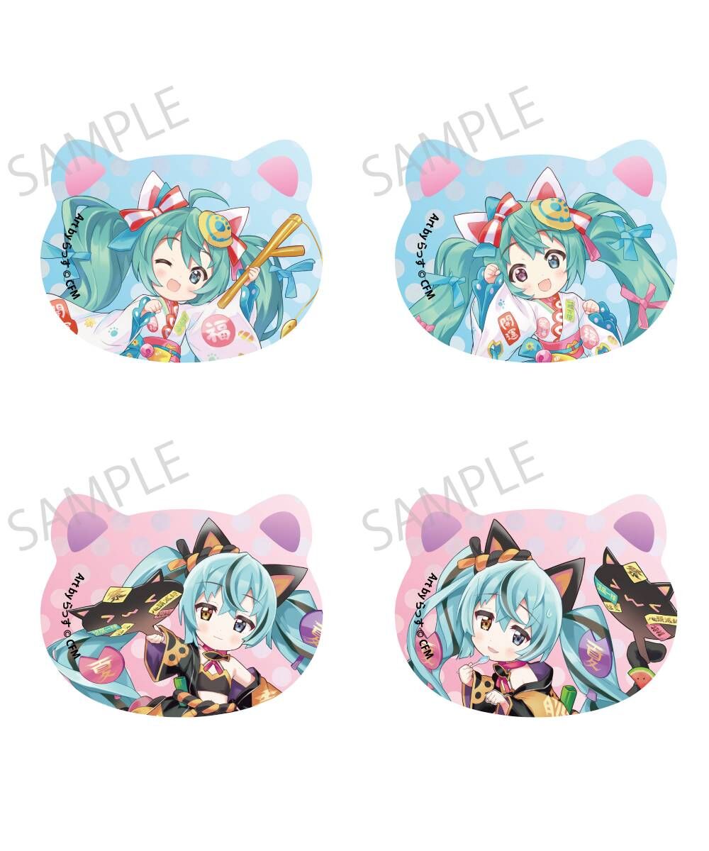 預購-「初音未來×招財貓×盛夏的熊谷」貓型徽章 系列 Art by イコモチ【日本進口精品】