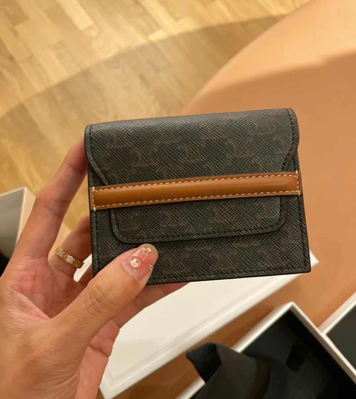 Celine Business Card Holder Triomphe Canvas Tan 帆布卡套 棕黃色