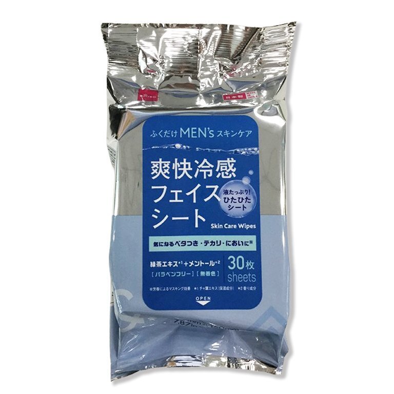 ＆.男用臉部濕巾/涼感 30入