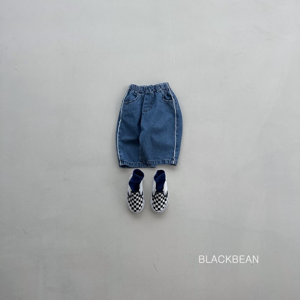 正韓秋BLACKBEAN 嫩嬰/小童美式個性線條褲