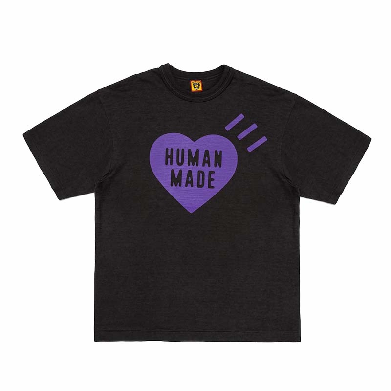 HUMAN MADE 福岡限定 紫愛心LOGO 短T 短袖 黑色 HM31TE055-BK [台灣現貨]