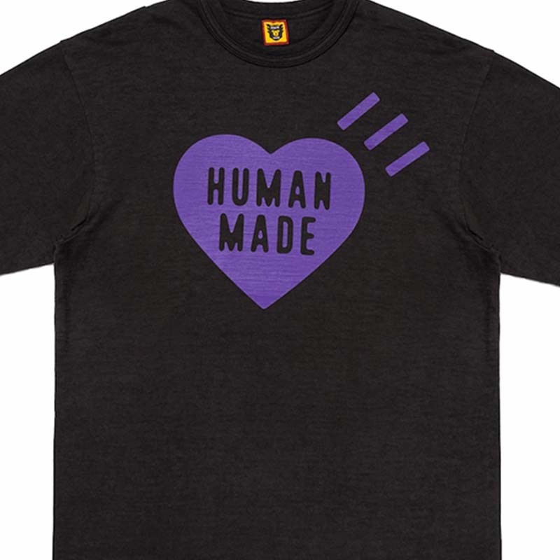 HUMAN MADE 福岡限定 紫愛心LOGO 短T 短袖 黑色 HM31TE055-BK [台灣現貨]