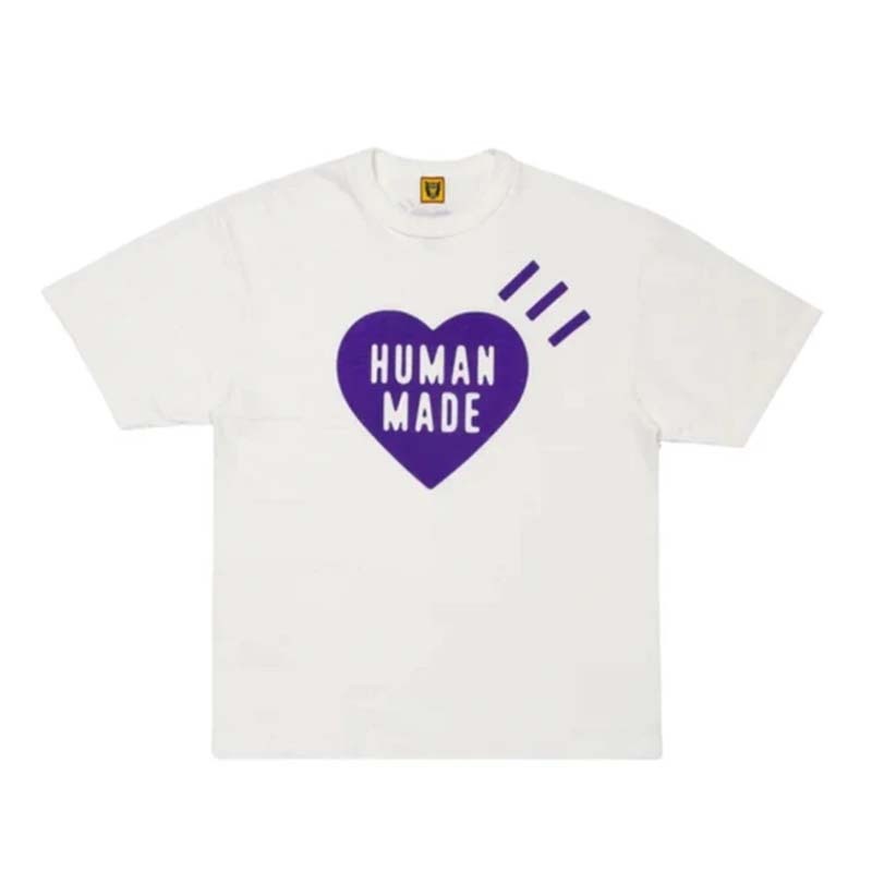 HUMAN MADE 福岡限定 紫愛心LOGO 短T 短袖 白色 HM31TE055-WE [台灣現貨]