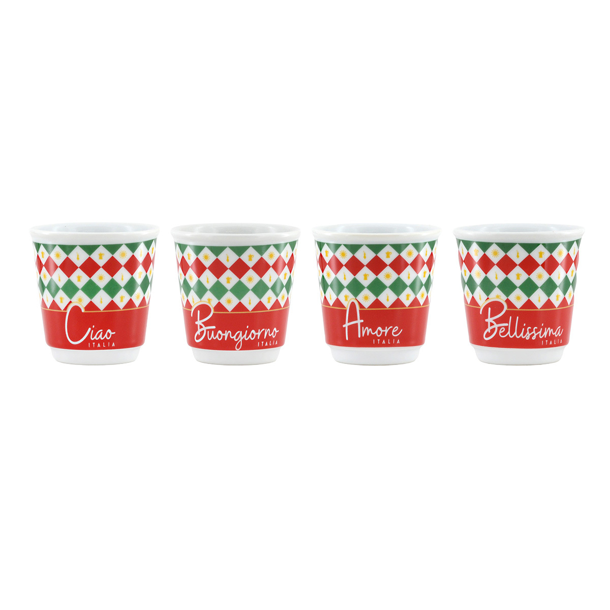 意大利 BIALETTI TRICOLOR三色旗系列 4件 ESPRESSO咖啡杯 -TRICOL02