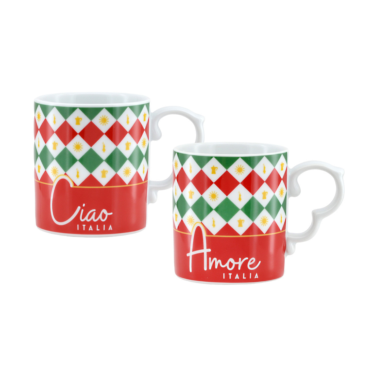 意大利 BIALETTI TRICOLOR三色旗系列 2件 300ml ESPRESSO 陶瓷杯 -TRICOL03