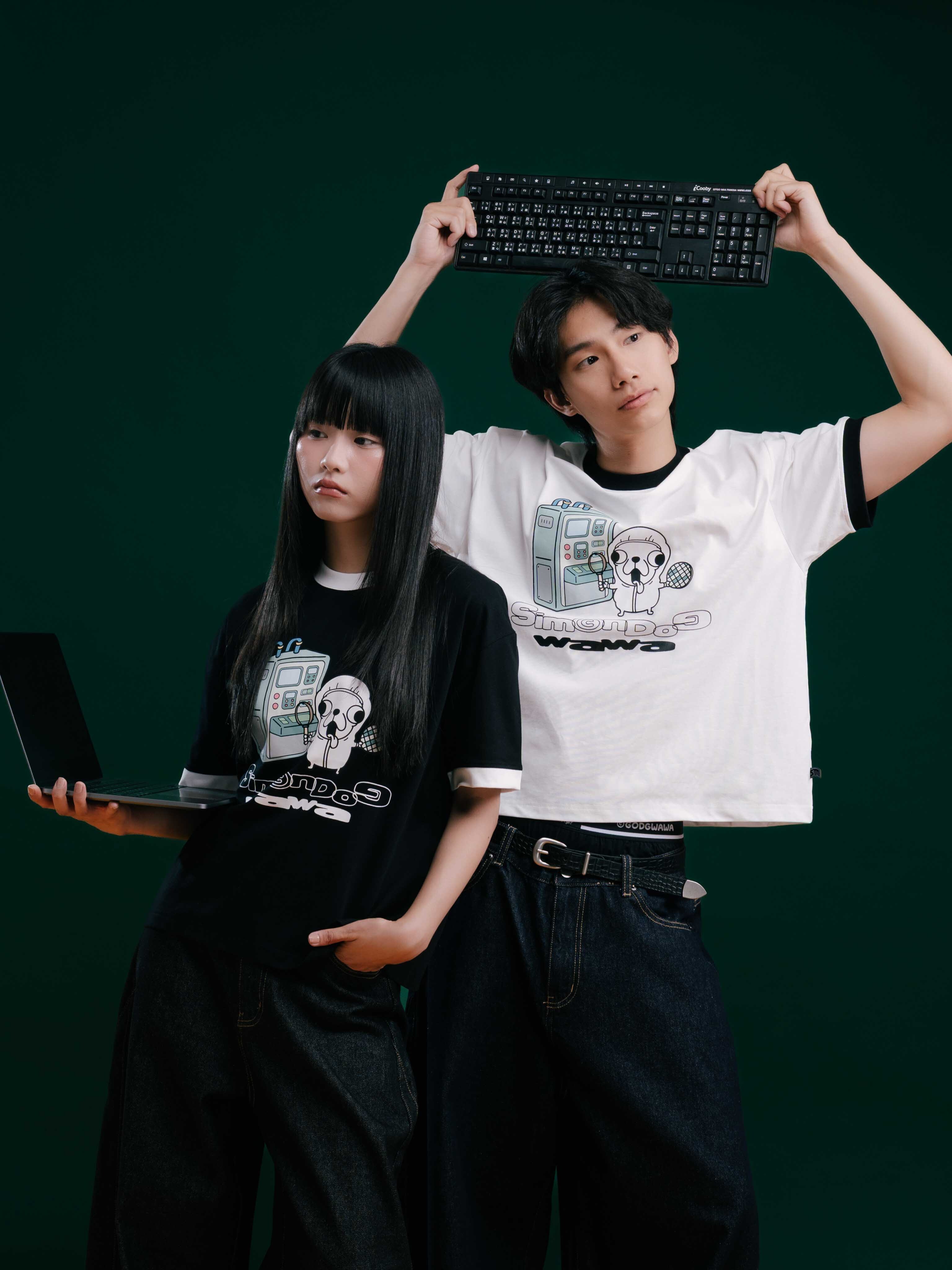 變種吉娃娃 x SIMON GW-S-2606 工程吉師 撞色領 SORONA BOXY 短T