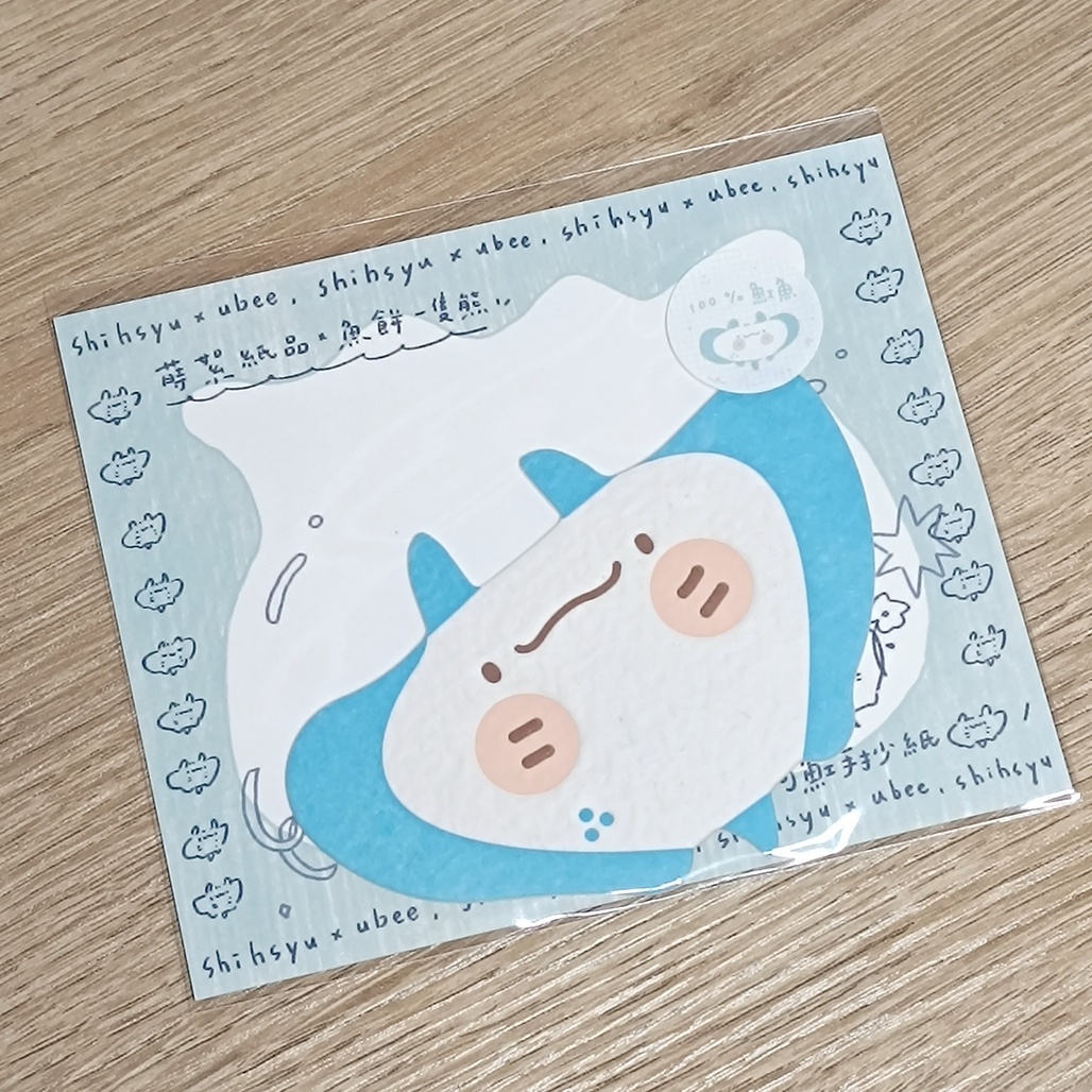 蒔絮紙品 x 魚餅一隻熊．阿魟手抄紙小卡
