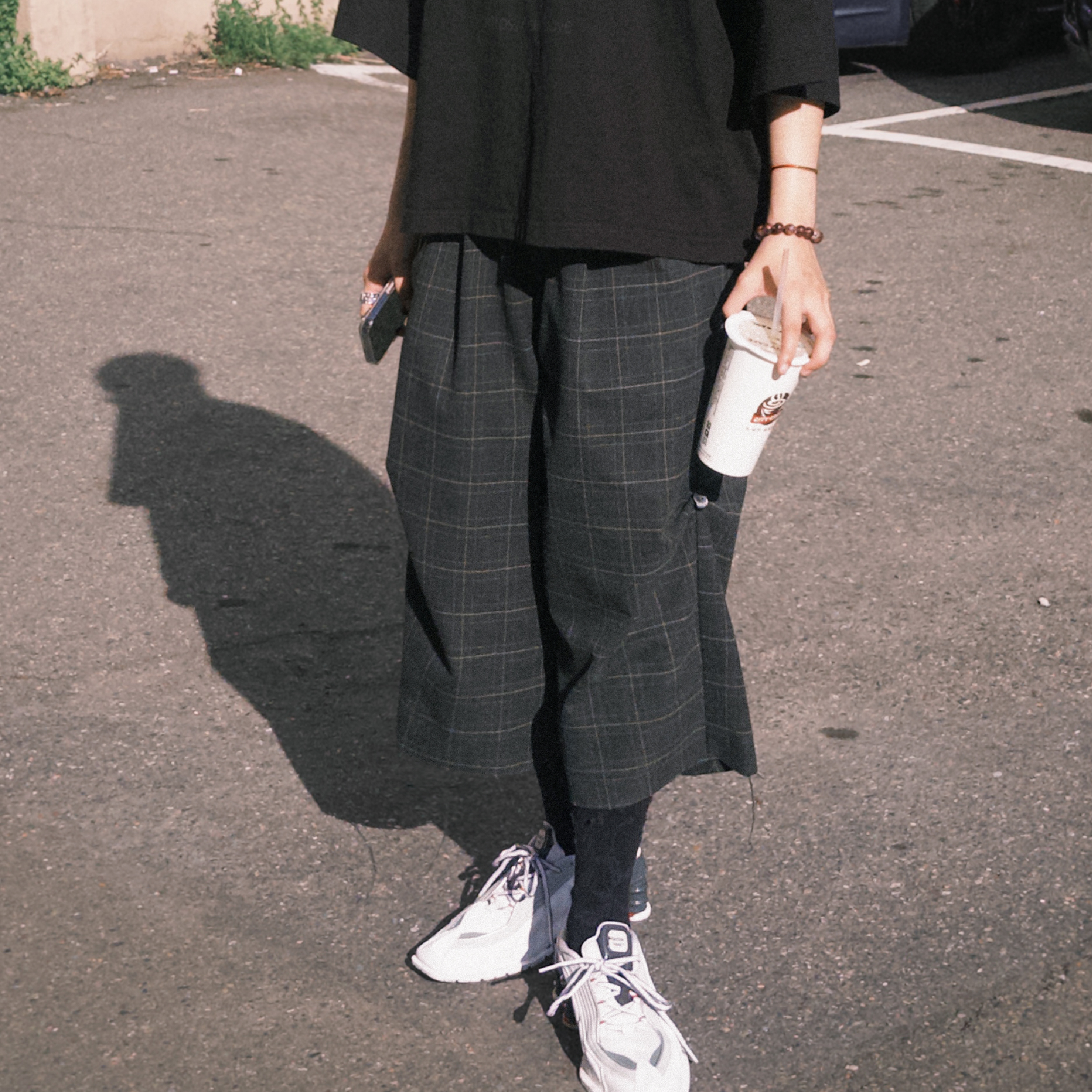 LiSenZ Raw Hem Checked Shorts