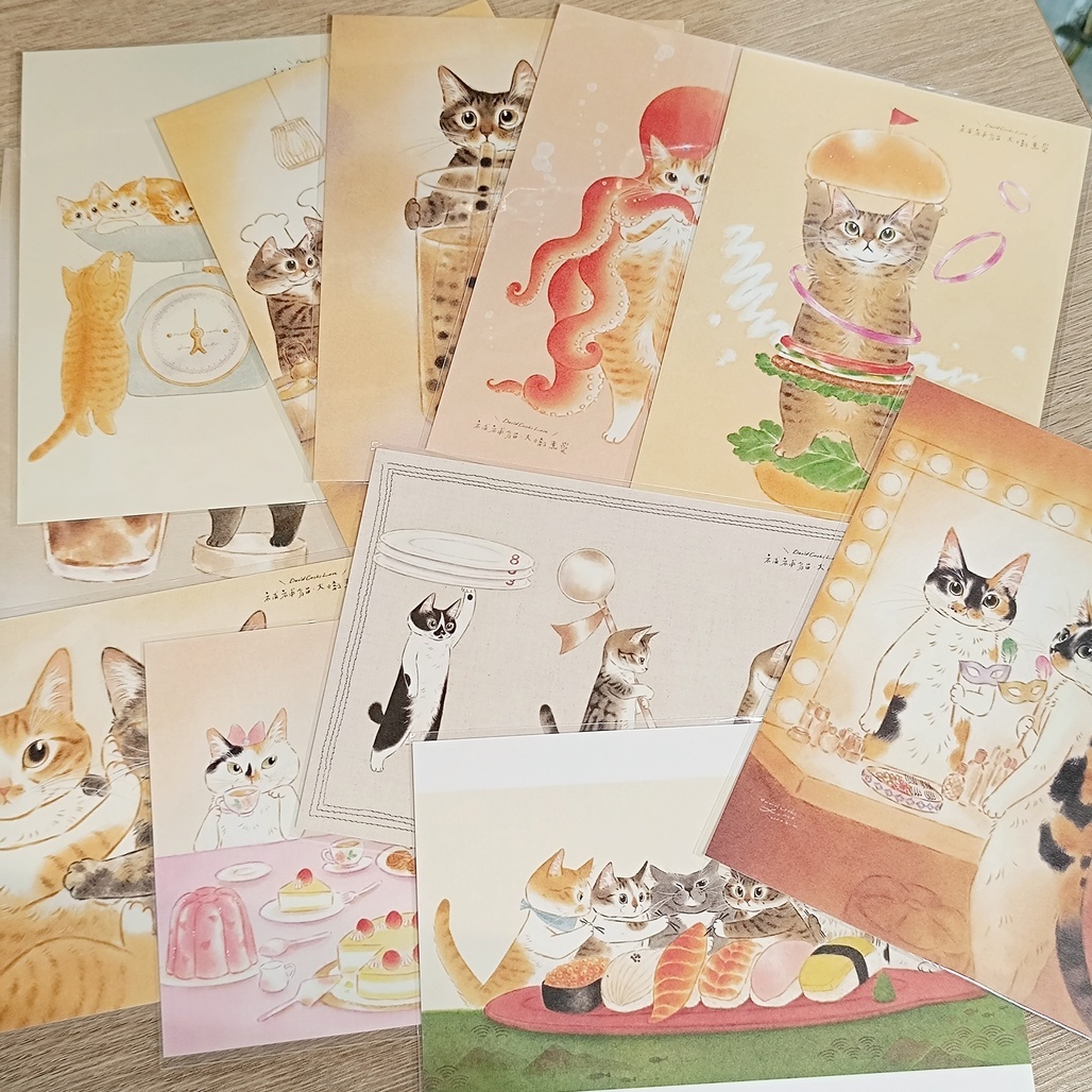 大衛煮愛．貓咪插畫明信片 11款