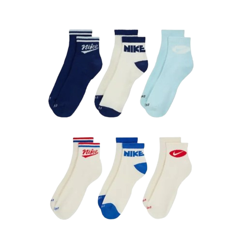 NIKE EVERYDAY PLUS 復古運動風 腳踝襪 三雙入 藍 HJ9340-902 白 HJ9340-901