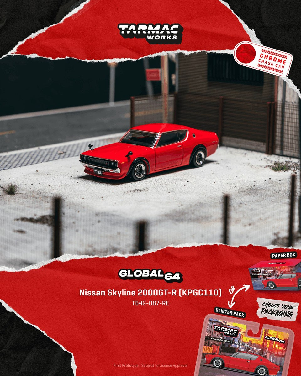 [預訂] Tarmac Works 日產Nissan Skyline 2000GT-R (KPGC110) 紅色