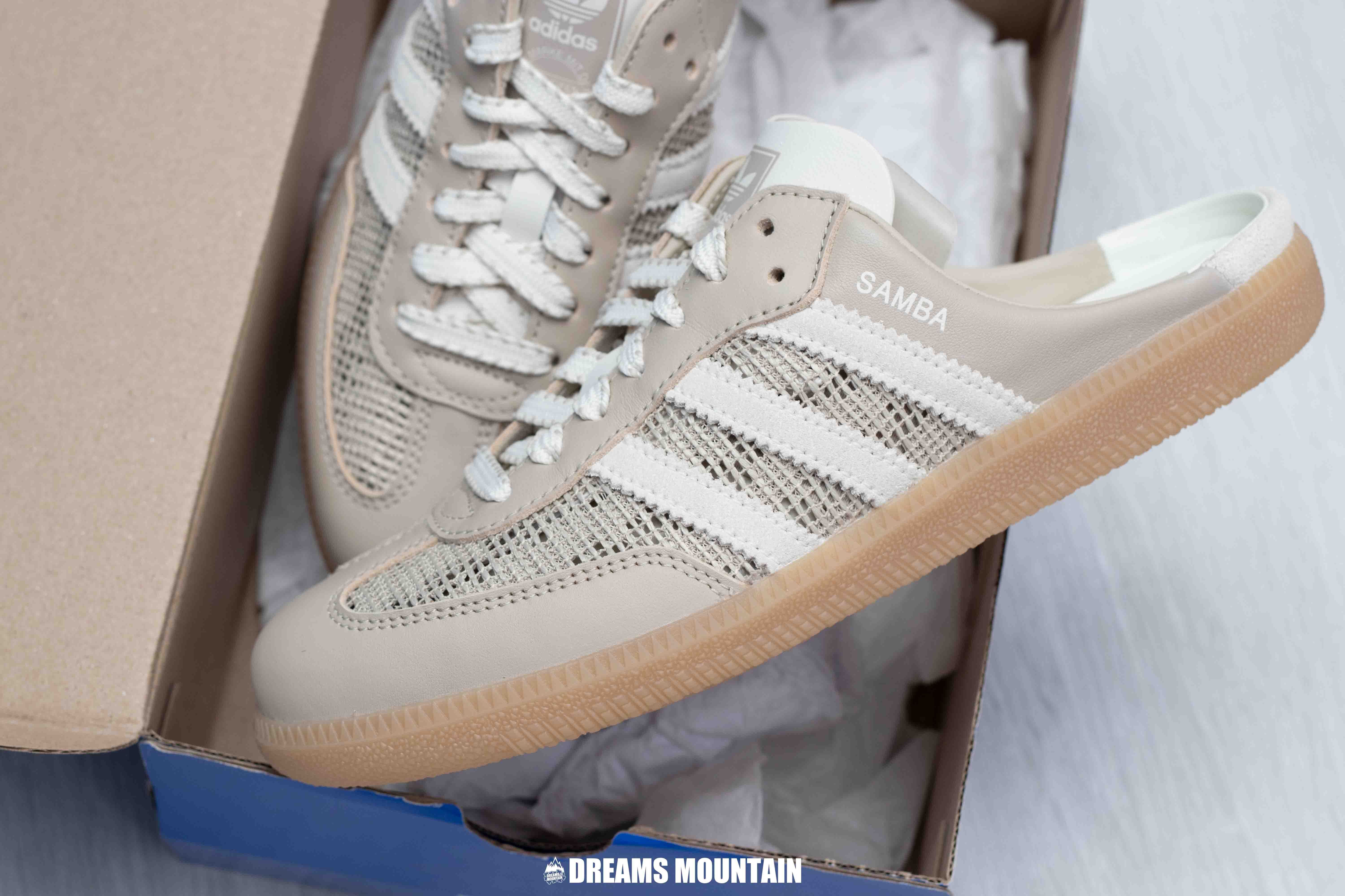 【預訂】ADIDAS SAMBA MULE OG 卡其啡 編織 穆勒鞋-WOMEN