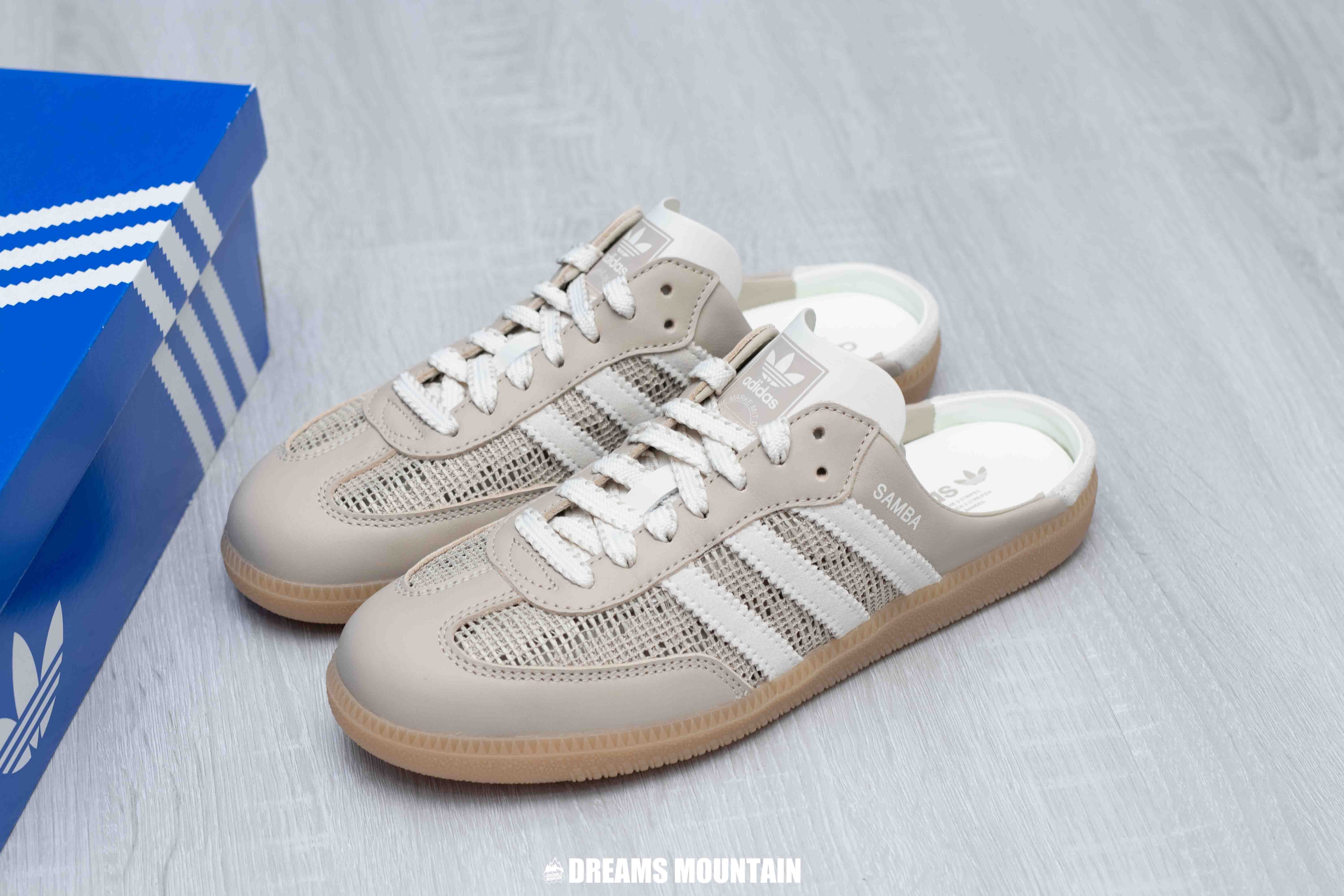 【預訂】ADIDAS SAMBA MULE OG 卡其啡 編織 穆勒鞋-WOMEN