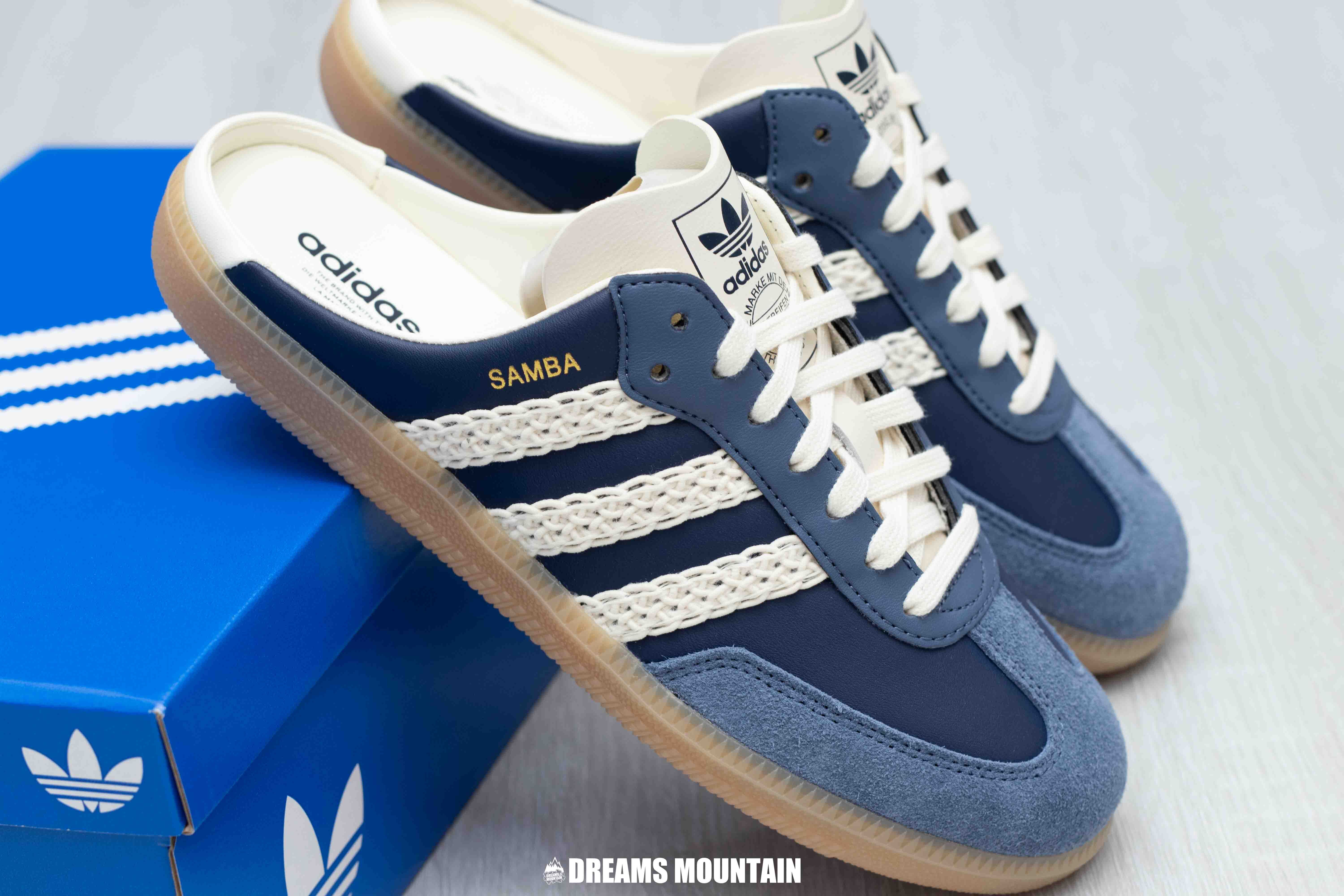 【預訂】ADIDAS SAMBA MULE OG 深藍米白 編織 穆勒鞋-WOMEN(UNISEX)