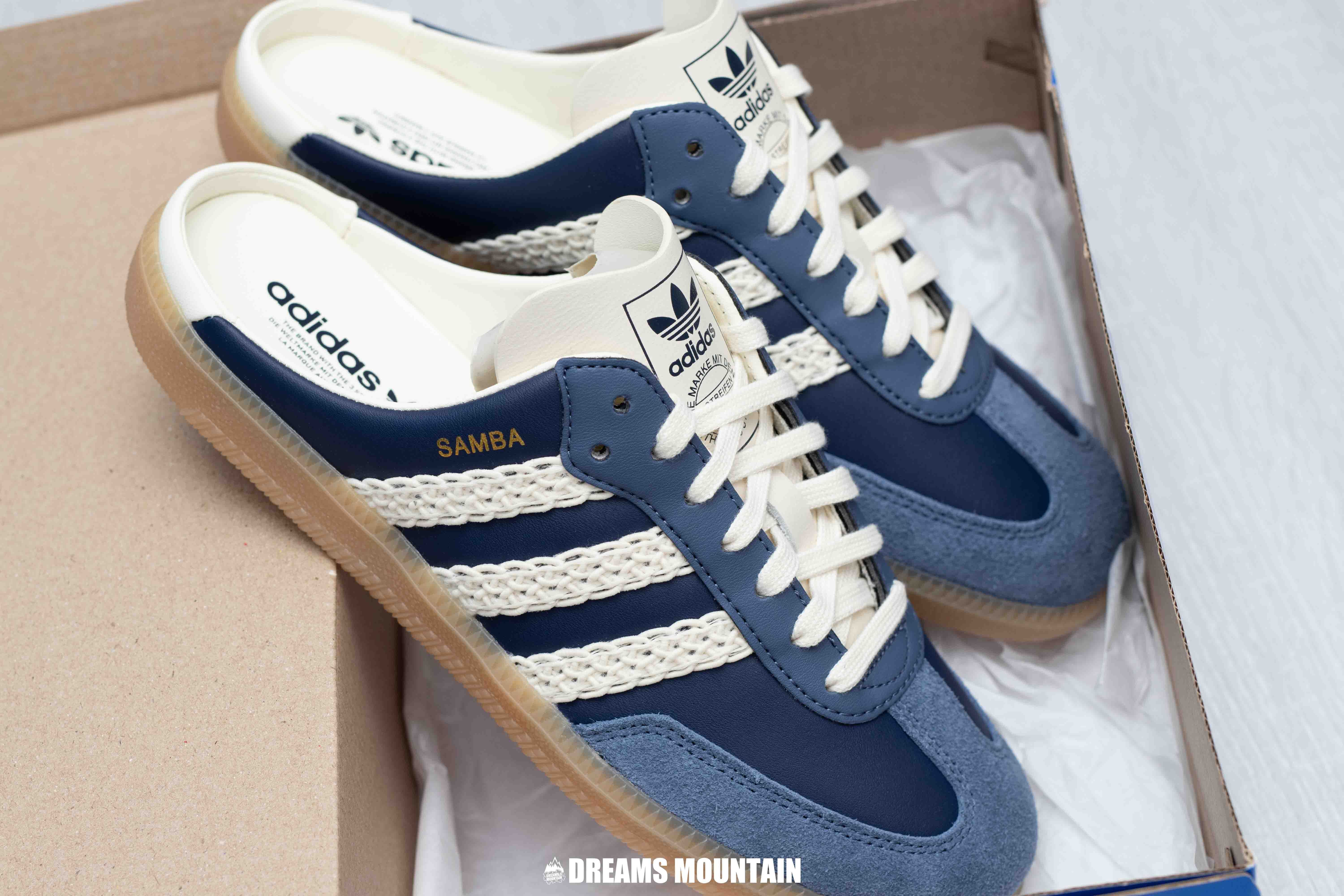 【預訂】ADIDAS SAMBA MULE OG 深藍米白 編織 穆勒鞋-WOMEN(UNISEX)