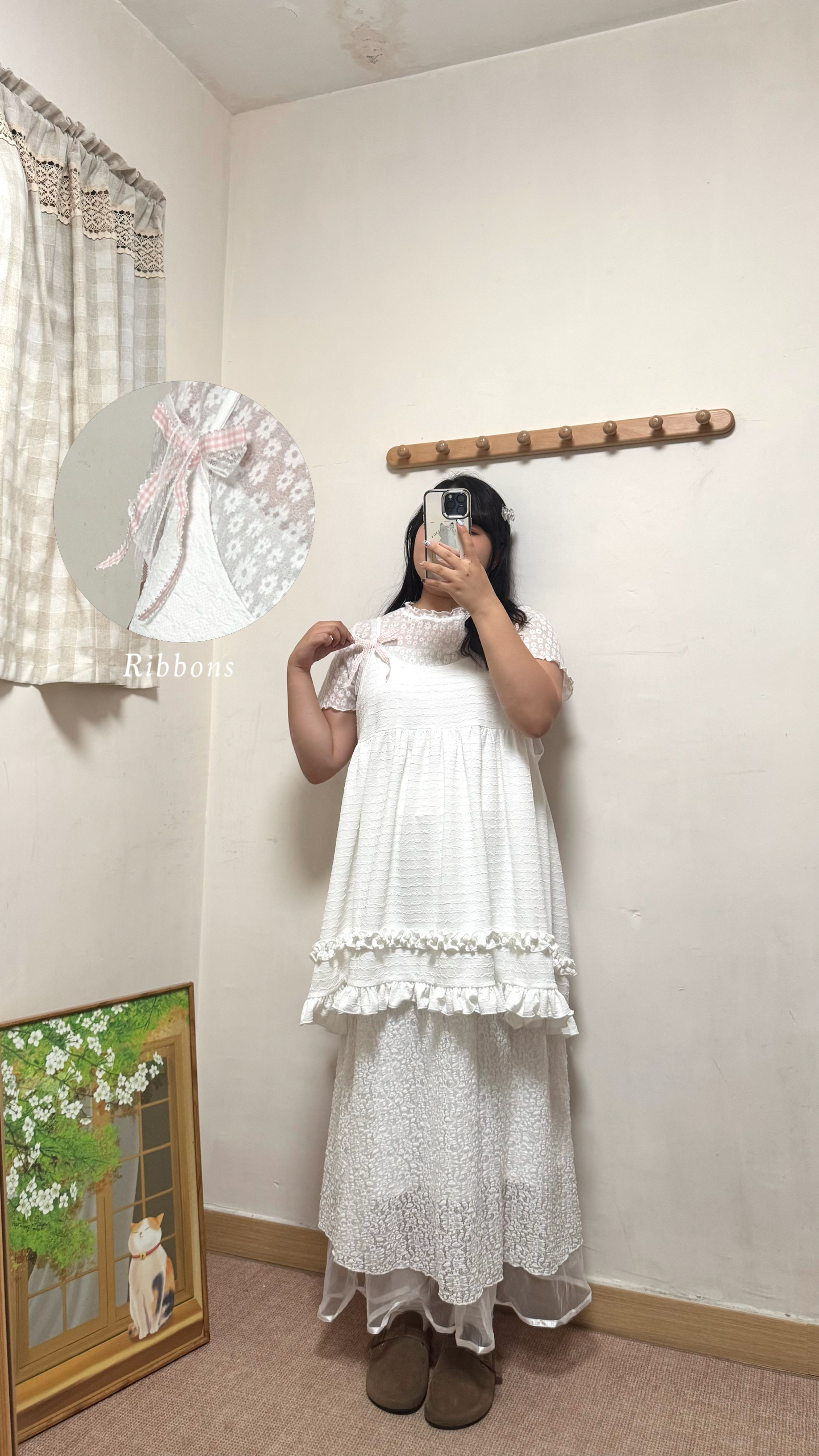 壓紋蝴蝶花邊外搭