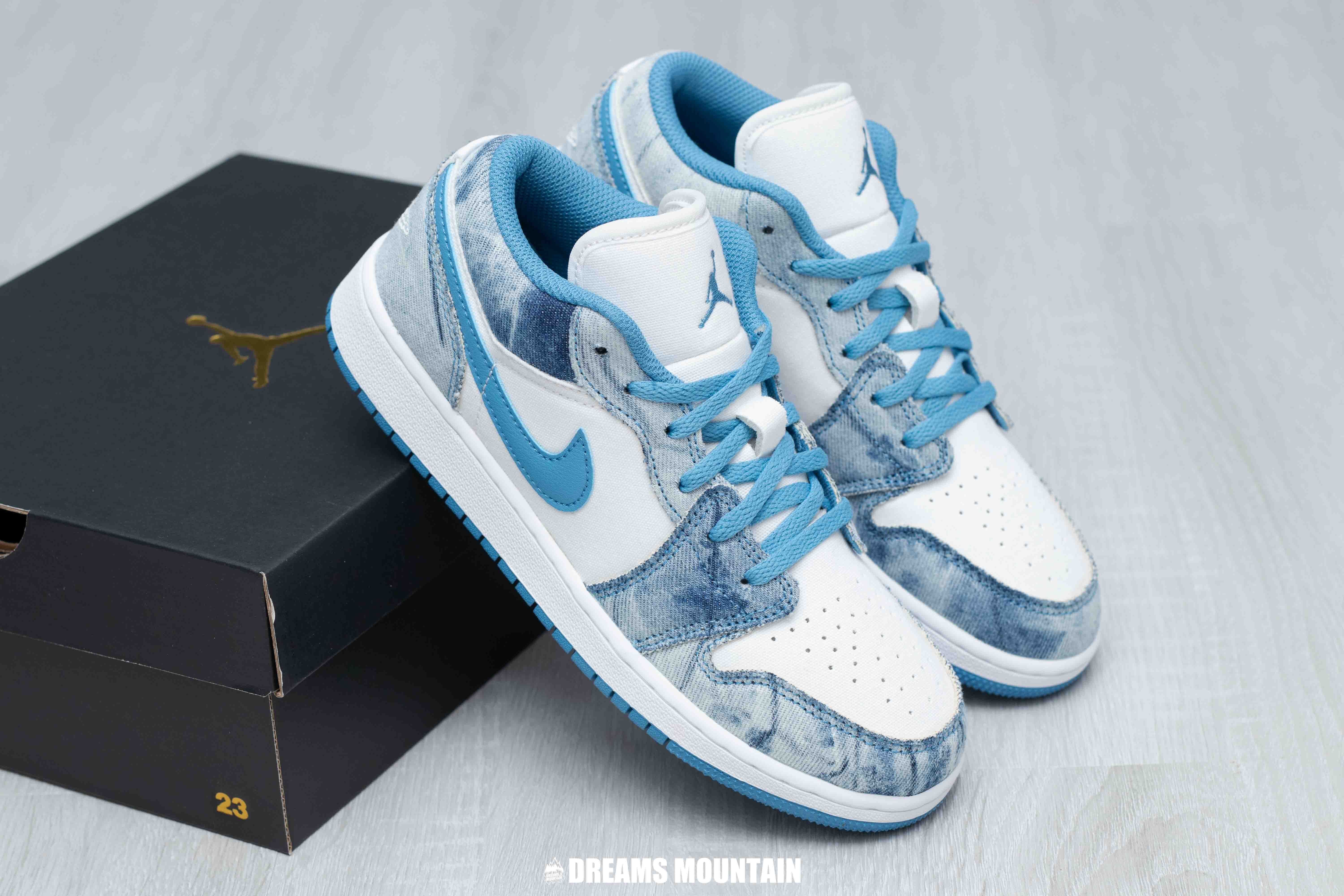 【預訂】 Air Jordan 1 Low 'Washed Denim' 單寧洗水牛仔布-GS