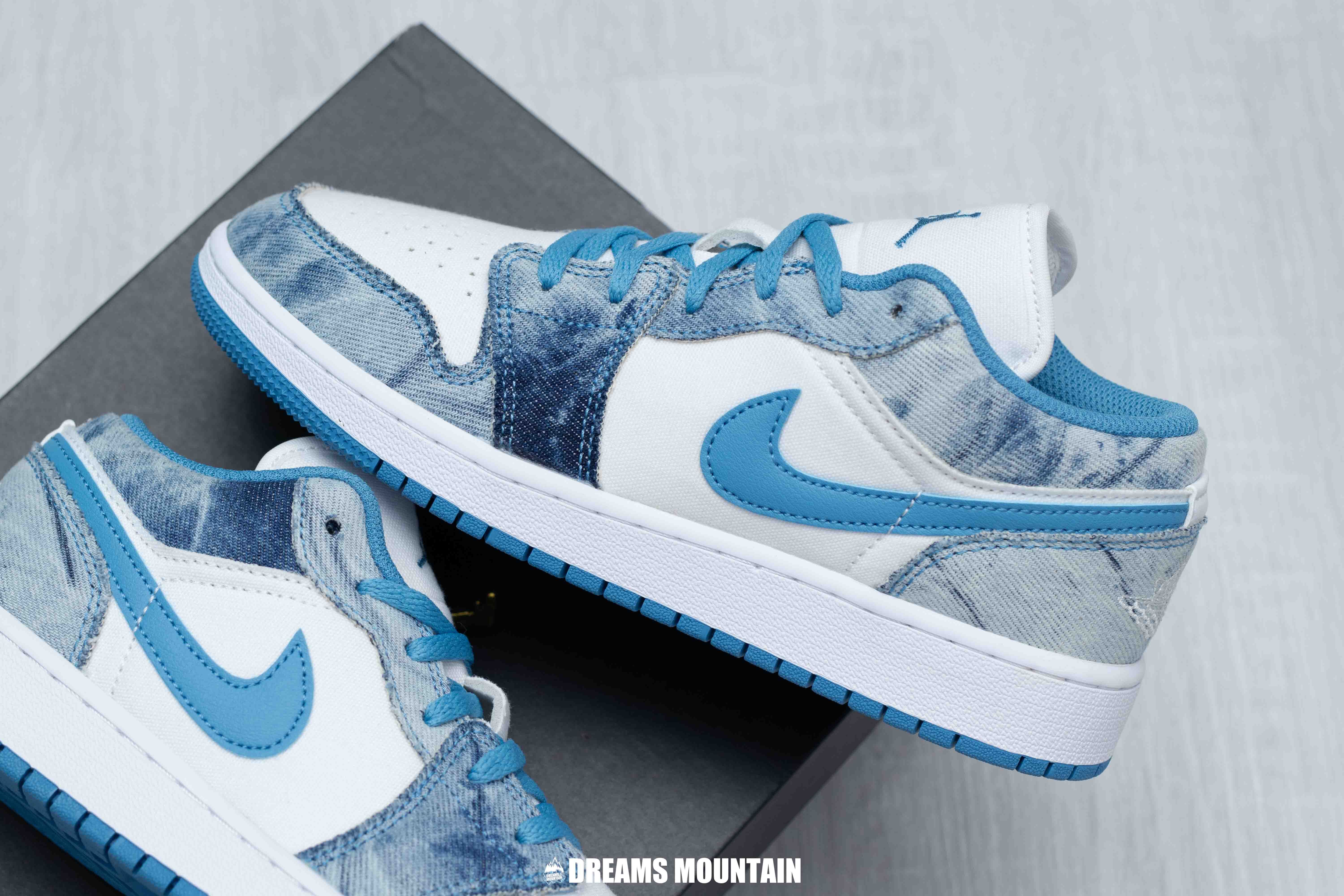 【預訂】 Air Jordan 1 Low 'Washed Denim' 單寧洗水牛仔布-GS