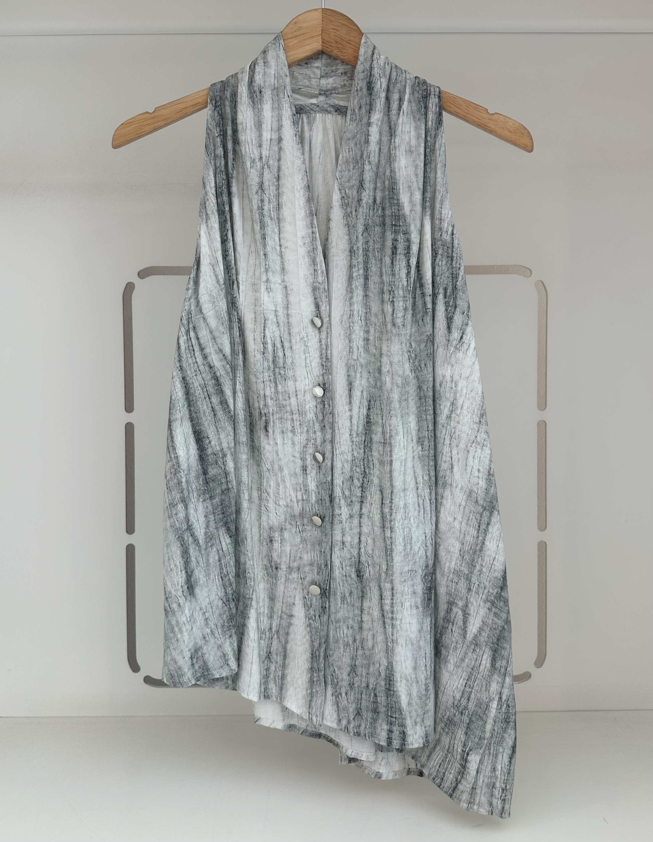 SLEEVELESS PRINTED BLOUSE & FLARE LONG PANT SET SUIT (2PCS)