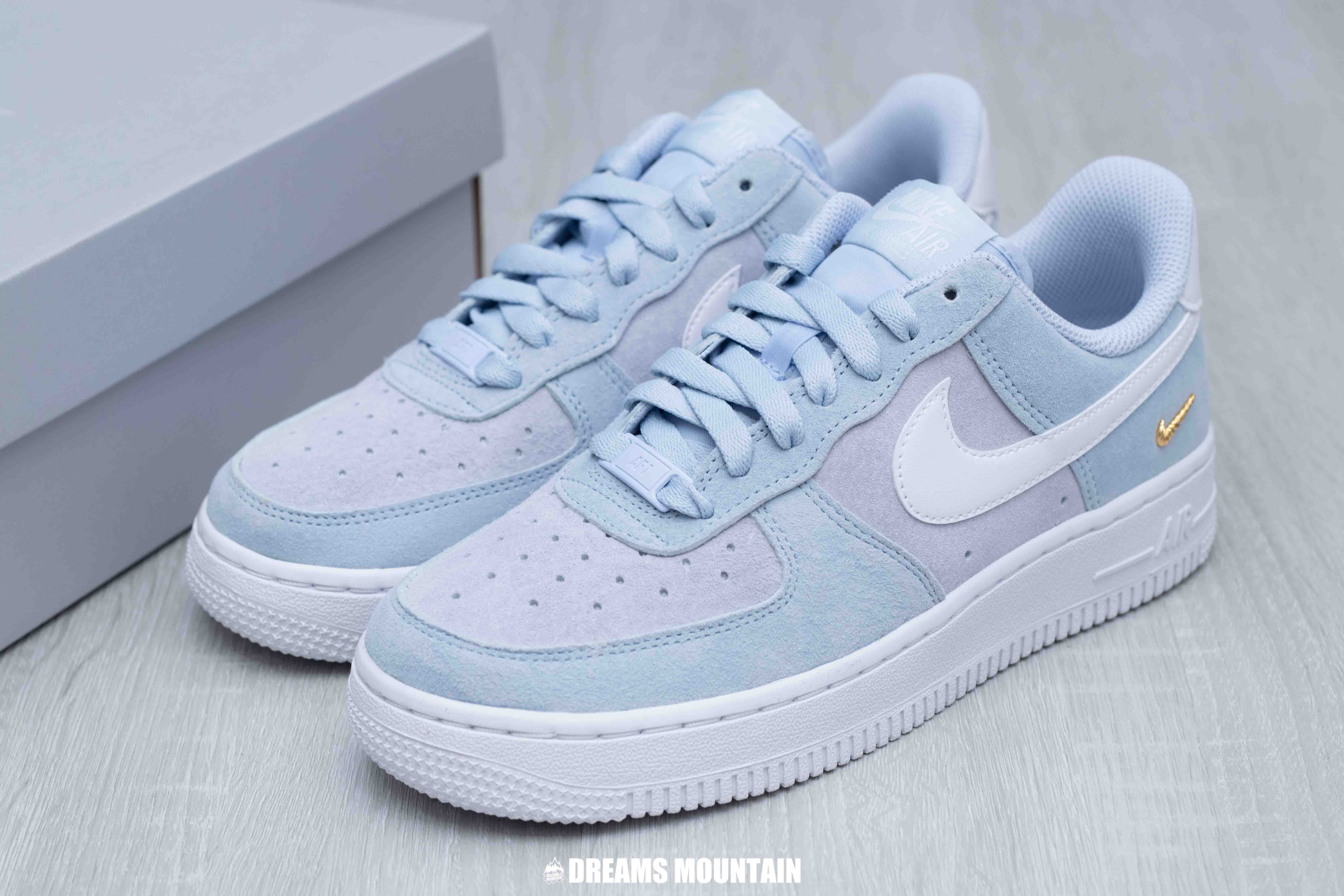 【預訂】NIKE AIR FORCE 1 小金剔麂皮霧藍-WOMEN