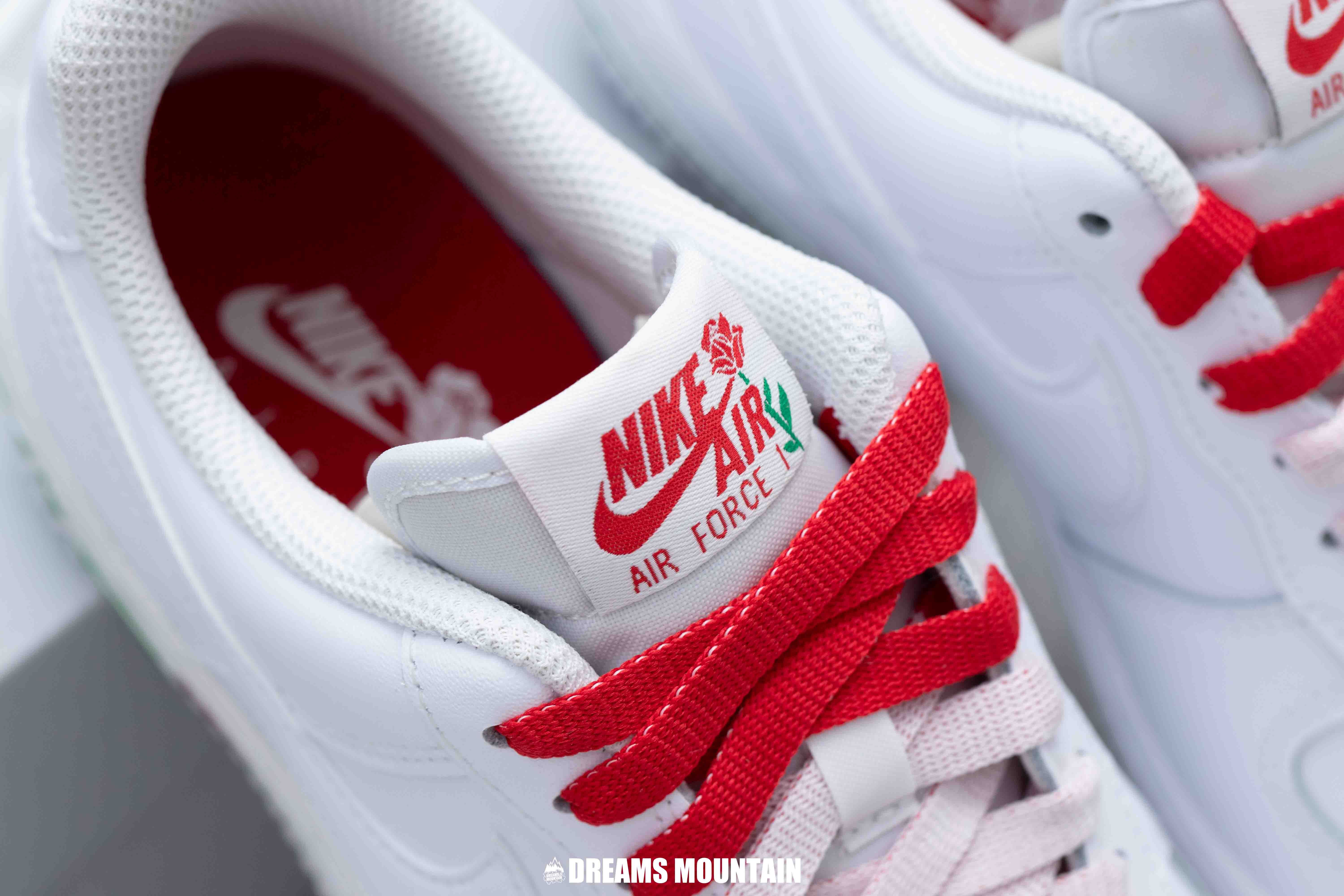 【預訂】 NIKE AIR FORCE 1 07 SE 全白紅玫瑰花-WOMEN