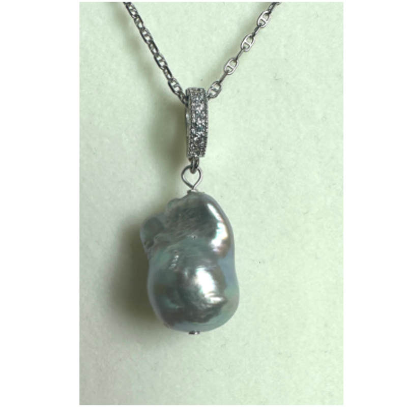 HKAG0821-076 巴洛克頸鏈 (S925銀) (S SIZE / 11-17MM) (A76)