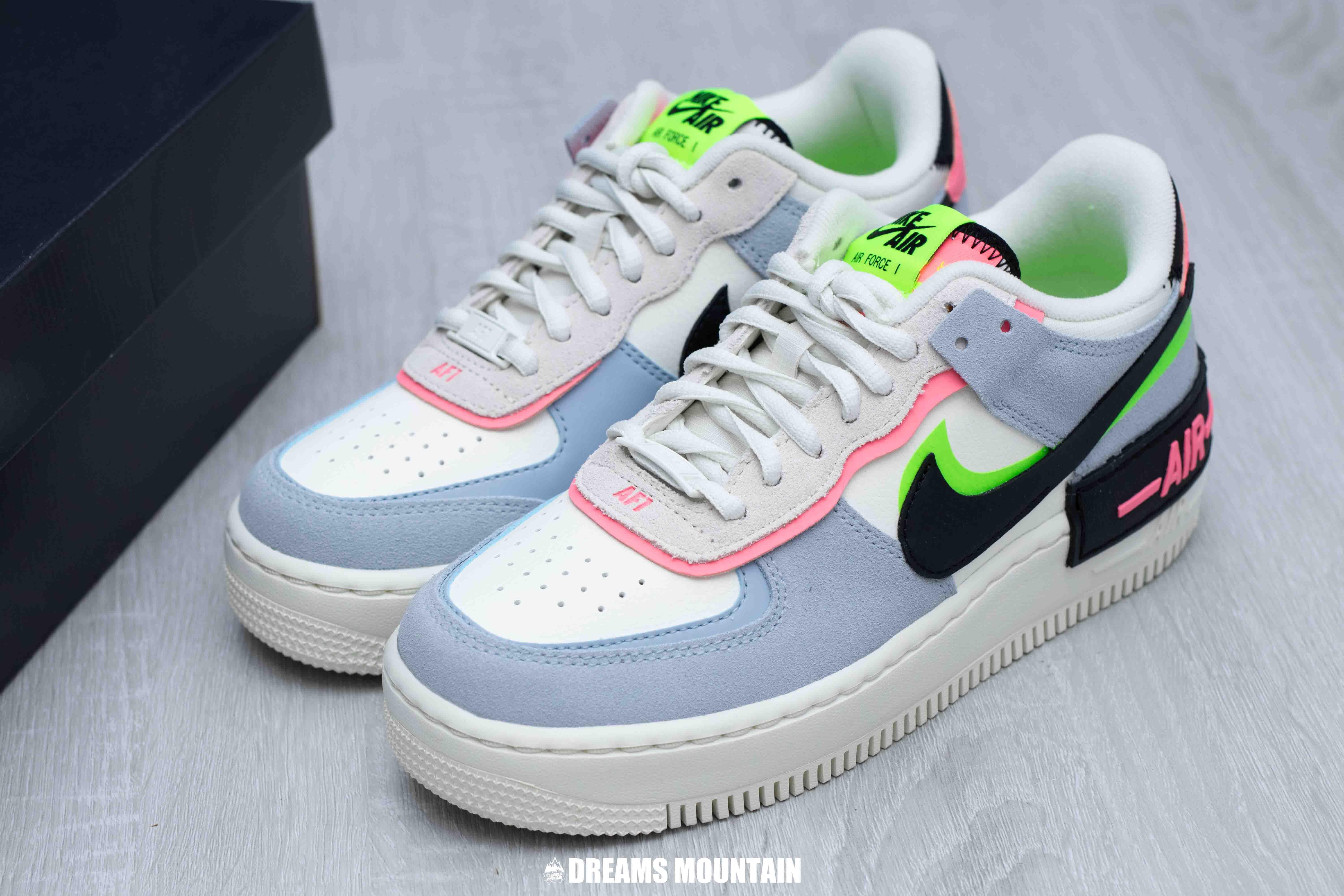 【預訂】NIKE AIR FORCE 1 SHADOW 霧藍黑拼色-WOMEN