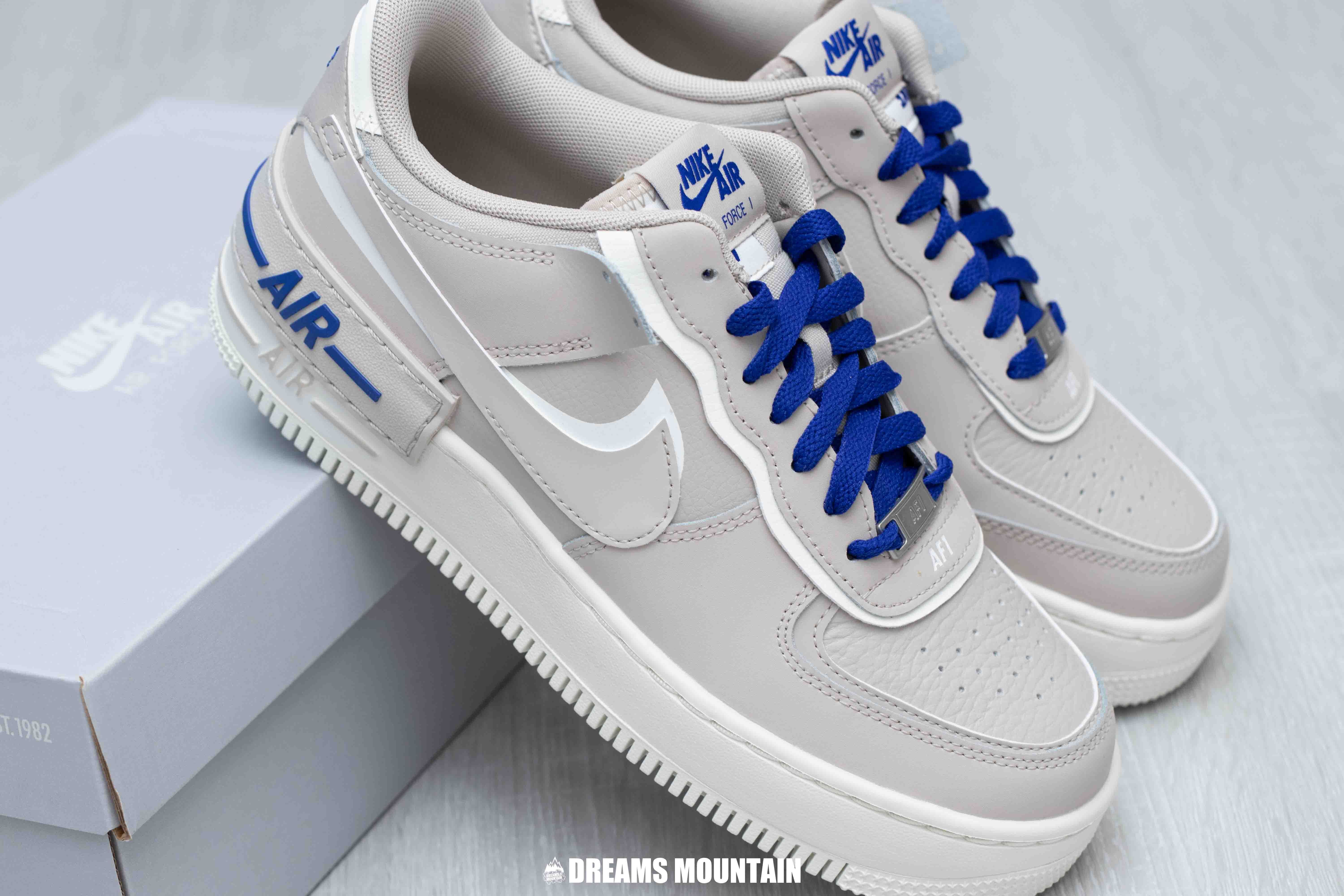 【預訂】 NIKE AIR FORCE 1 SHADOW 奶茶灰寶藍-WOMEN