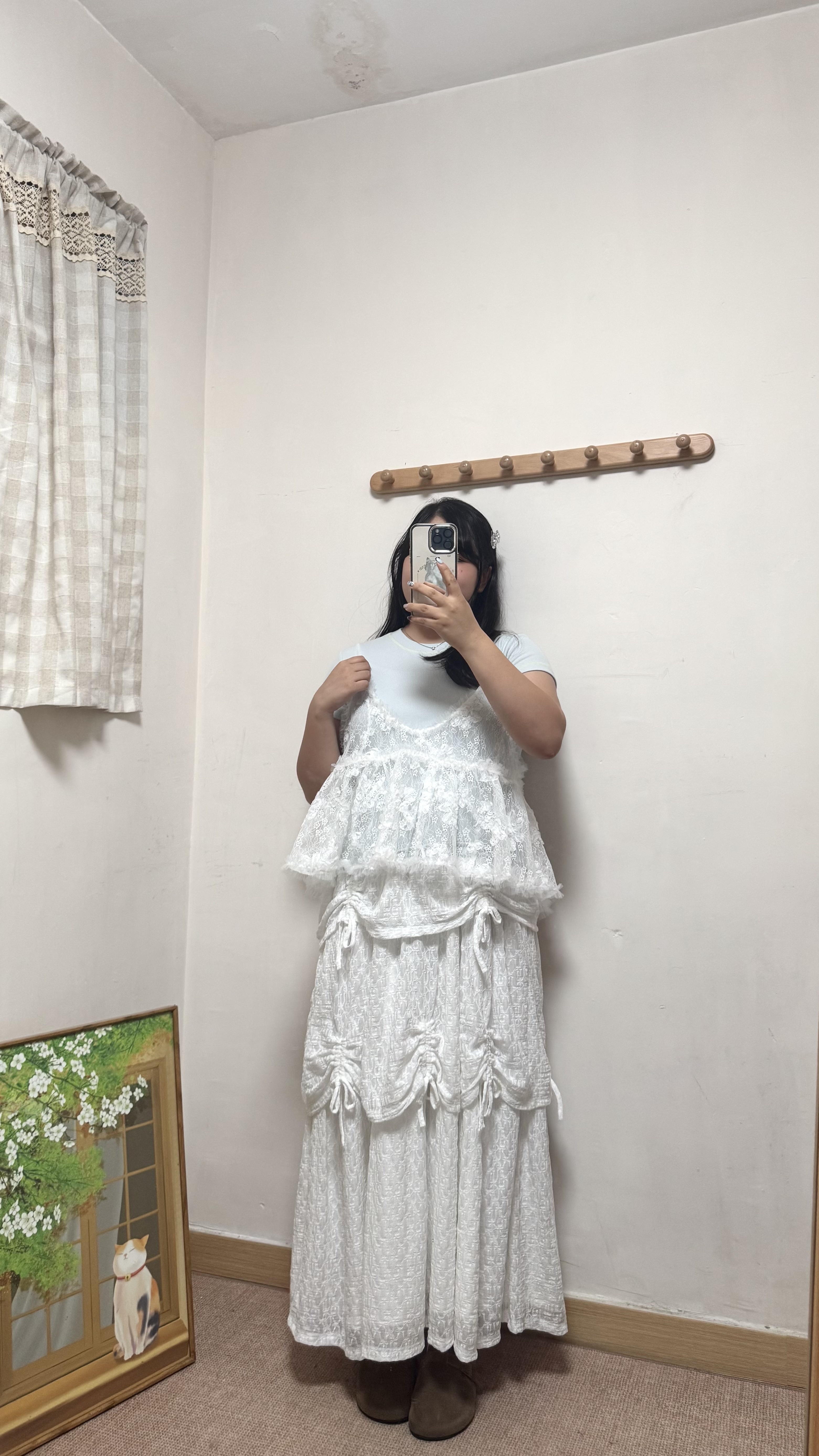 立體花花lace短外搭