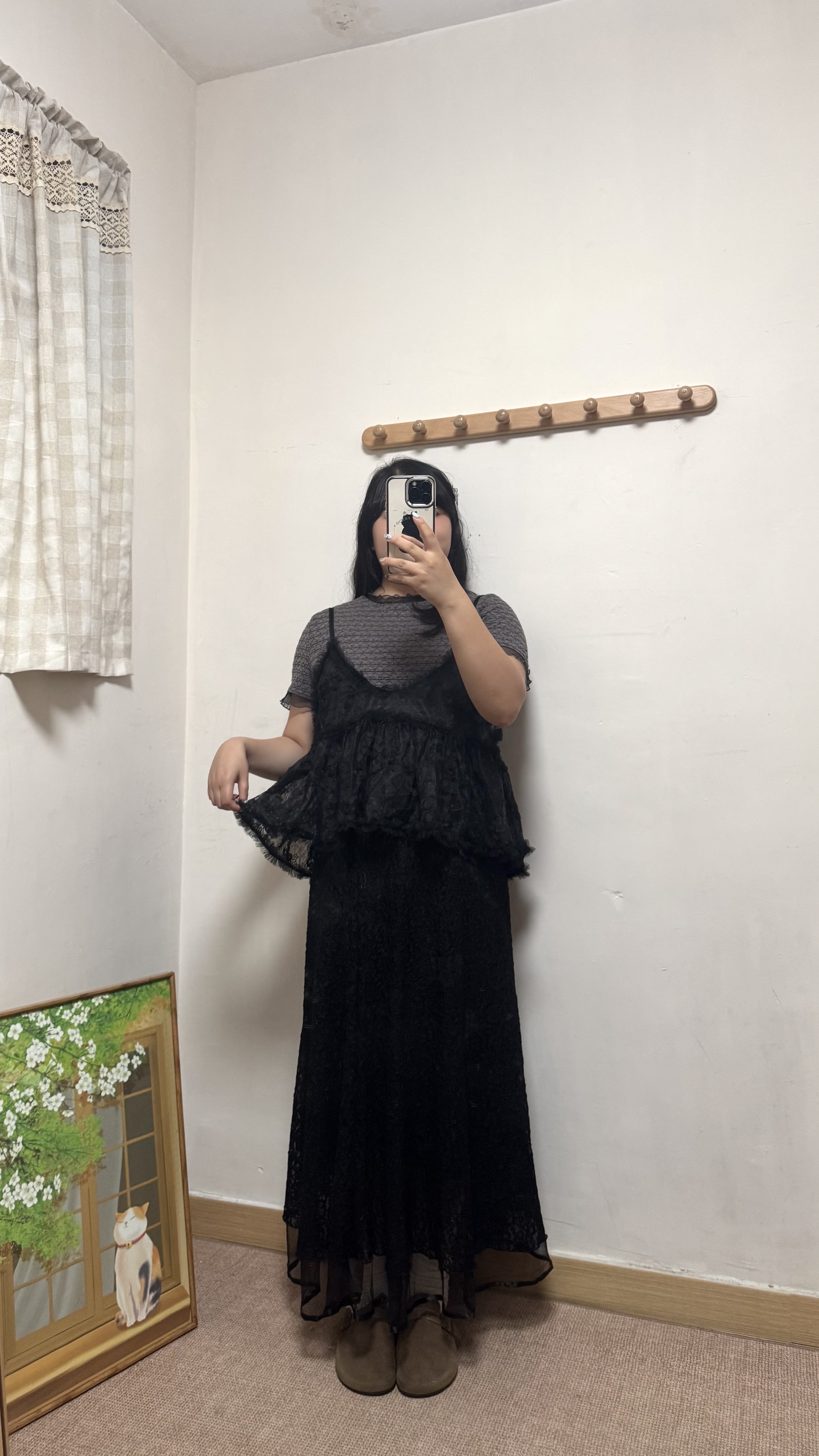 立體花花lace短外搭
